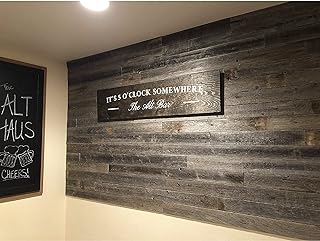 Rockin' Wood Real Wood Peel & Stick 2 & 4 Foot Length Rustic Reclaimed Naturally Weathered Barn Wood Accent Paneling Planks for Walls, 46 Square Feet