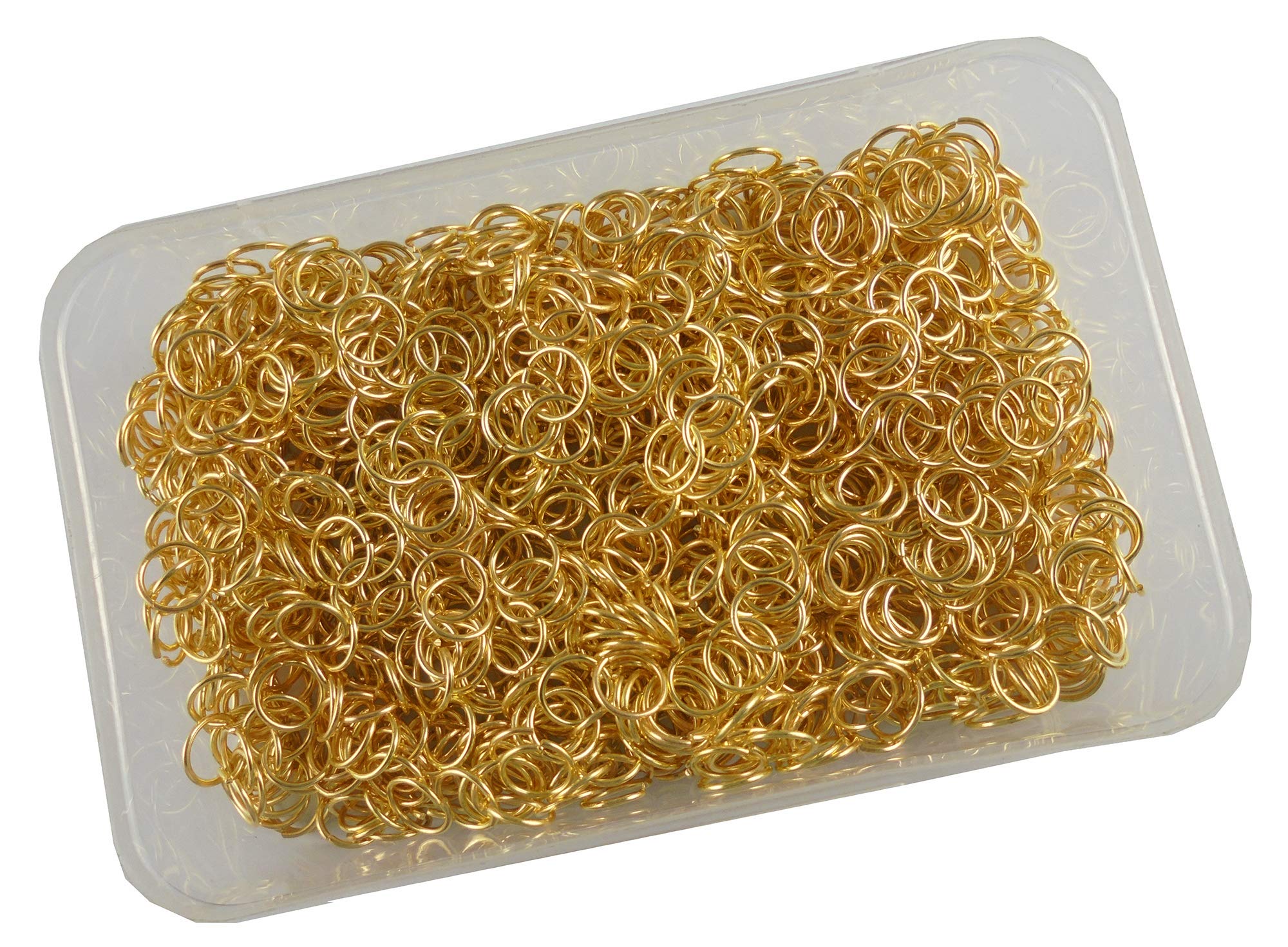 eshoppee 100 gm Gold Color 8 mm Round unsolded unsoldered Open Jump Ring juprings Jewellery Making Material Fitting Kit Art and Craft kit