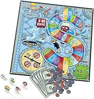Learning Resources Money Bags Coin Value Game: Fun Financial Literacy Board Game, Math Manipulatives, Pretend Coins & Bills for Kids Ages 4+