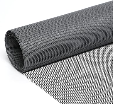 fowong Fly Screens for Windows - 120 x 250cm Grey Polyester Insect Mesh (2-Pack) | Mosquito & Bug Proof Window Screen | High Airflow Ventilation for Windows & Doors