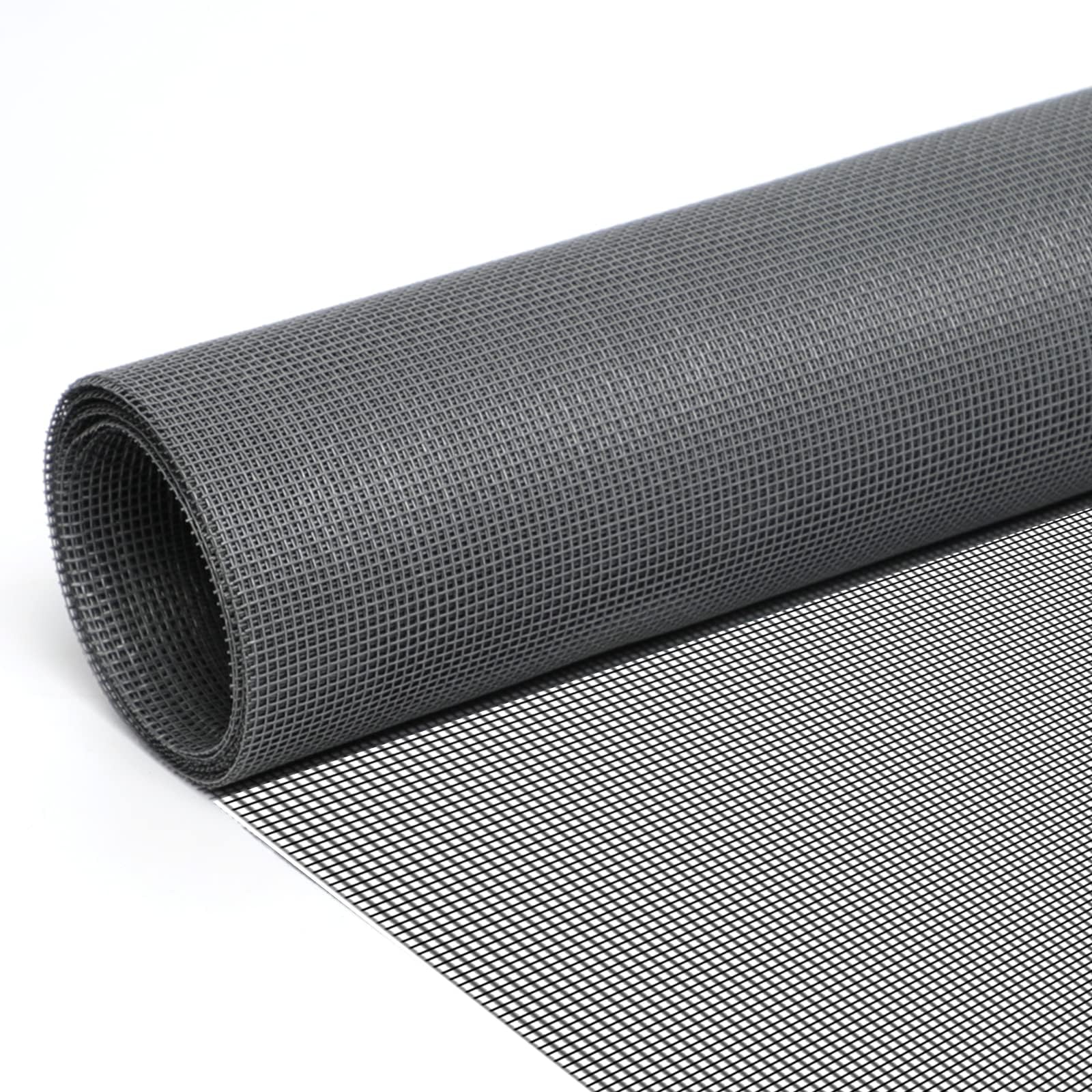 fowong Fly Screens for Windows - 150 cm x 180 cm Grey Polyester Insect Screen Mesh | Mosquito Net & Bug Proof Window Screen | Ventilation & Insect Protection for Windows, Doors, Skylights