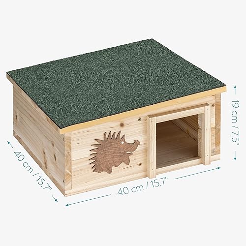 Miniatura 6 de Navaris Casa de erizo de madera  Escondite de madera para erizos  Refugio de animales pequeños para esconderse, dormir, anidar, al aire libre