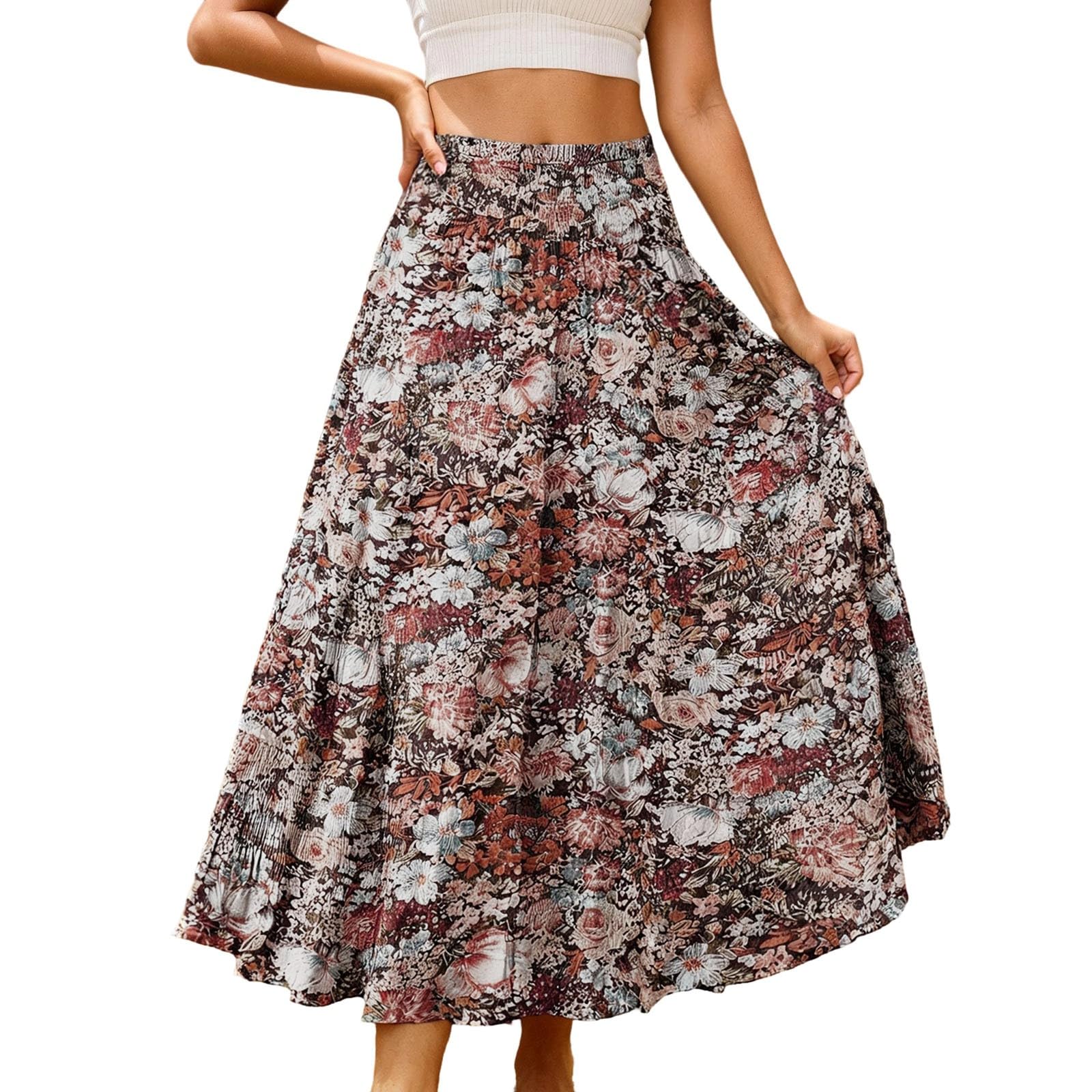 Robe décontractée longue avec ceinture élastique sans serrer