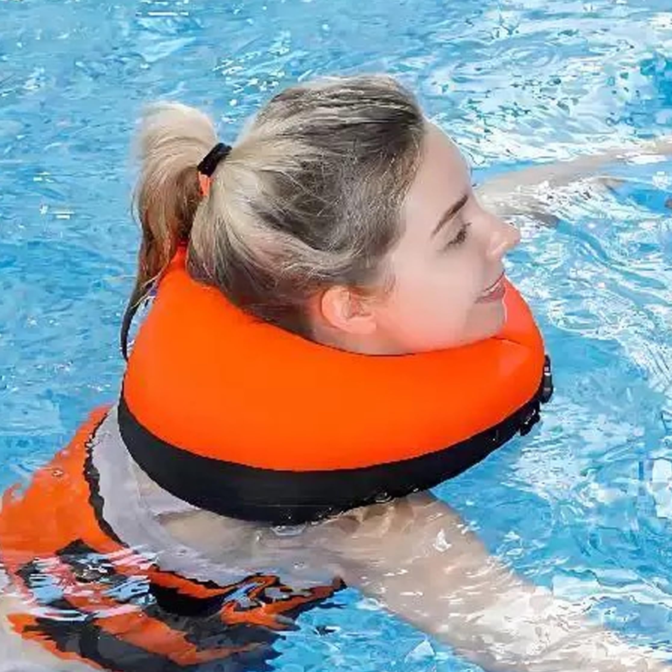 Cintura da nuoto Anello da nuoto di sicurezza per adulti a forma di cuore per piscina, XL arancione, giubbotto salvagente in schiuma non gonfiabile