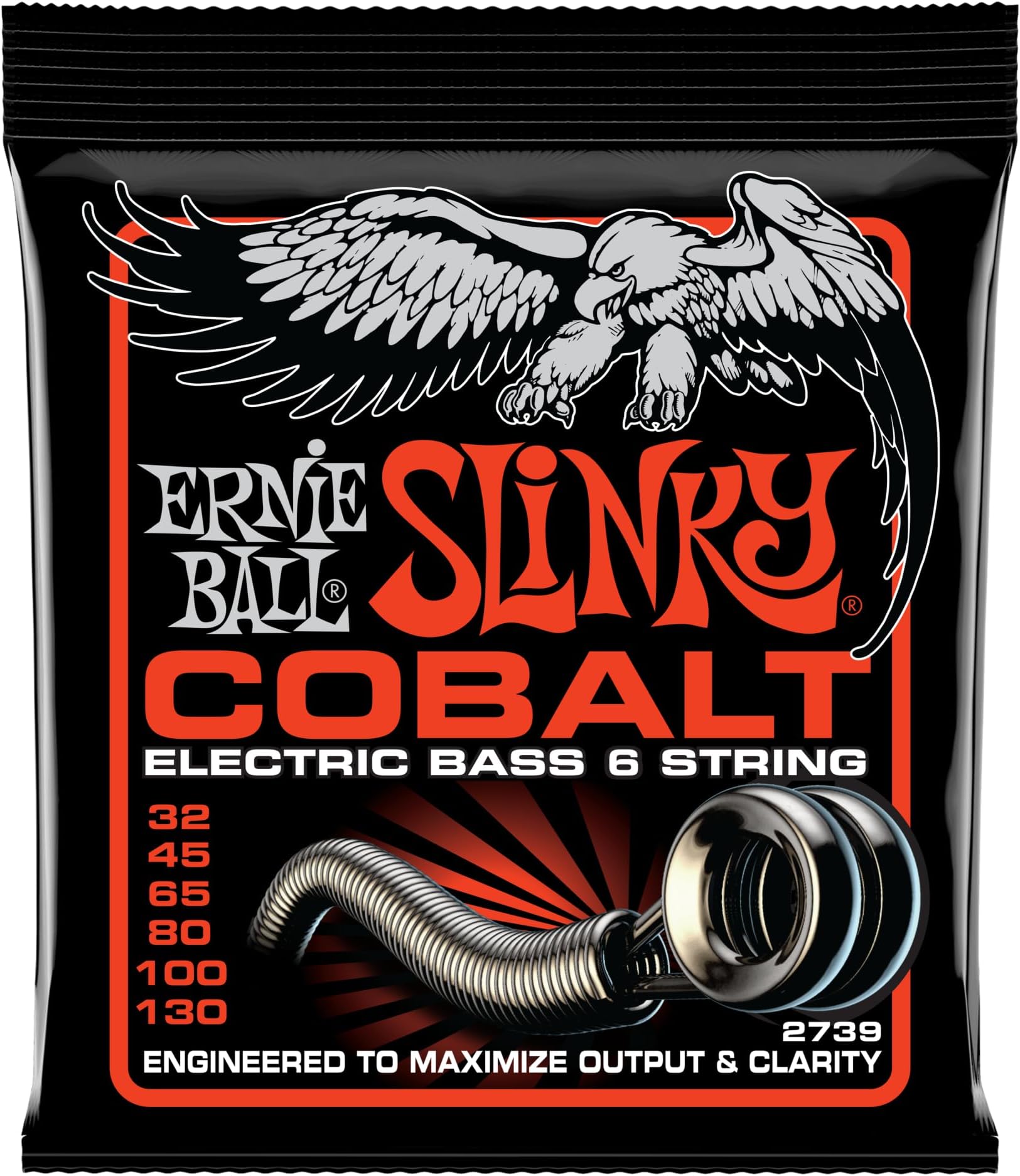 Slinky Cobalt 6-String Electric Bass Strings 32-130 Gauge