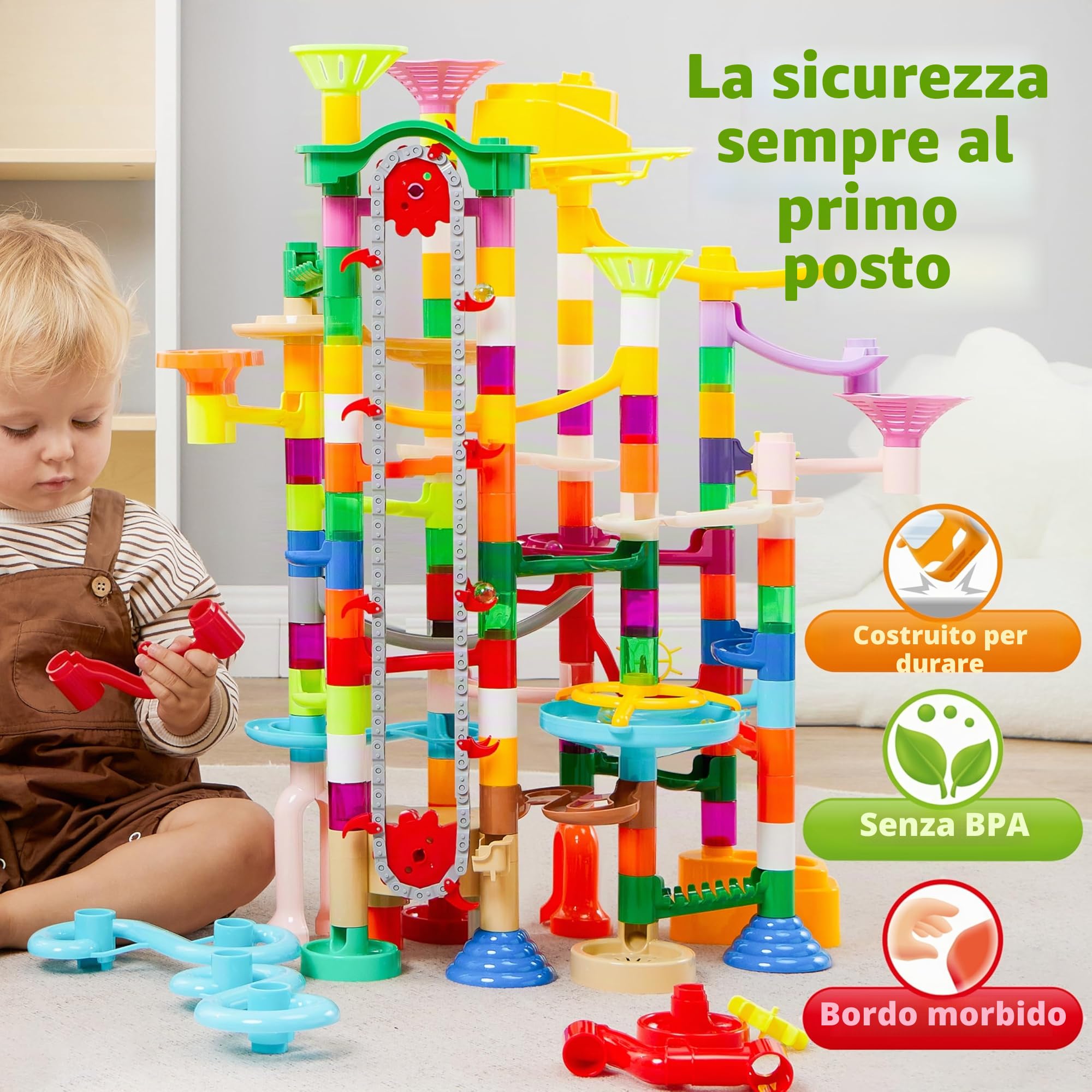 JOYIN Pista per marmotta, 236 pezzi, giocattolo educativo con ascensore motorizzato, giocattolo educativo per bambini di età 7 8 9 10 11 12 anni