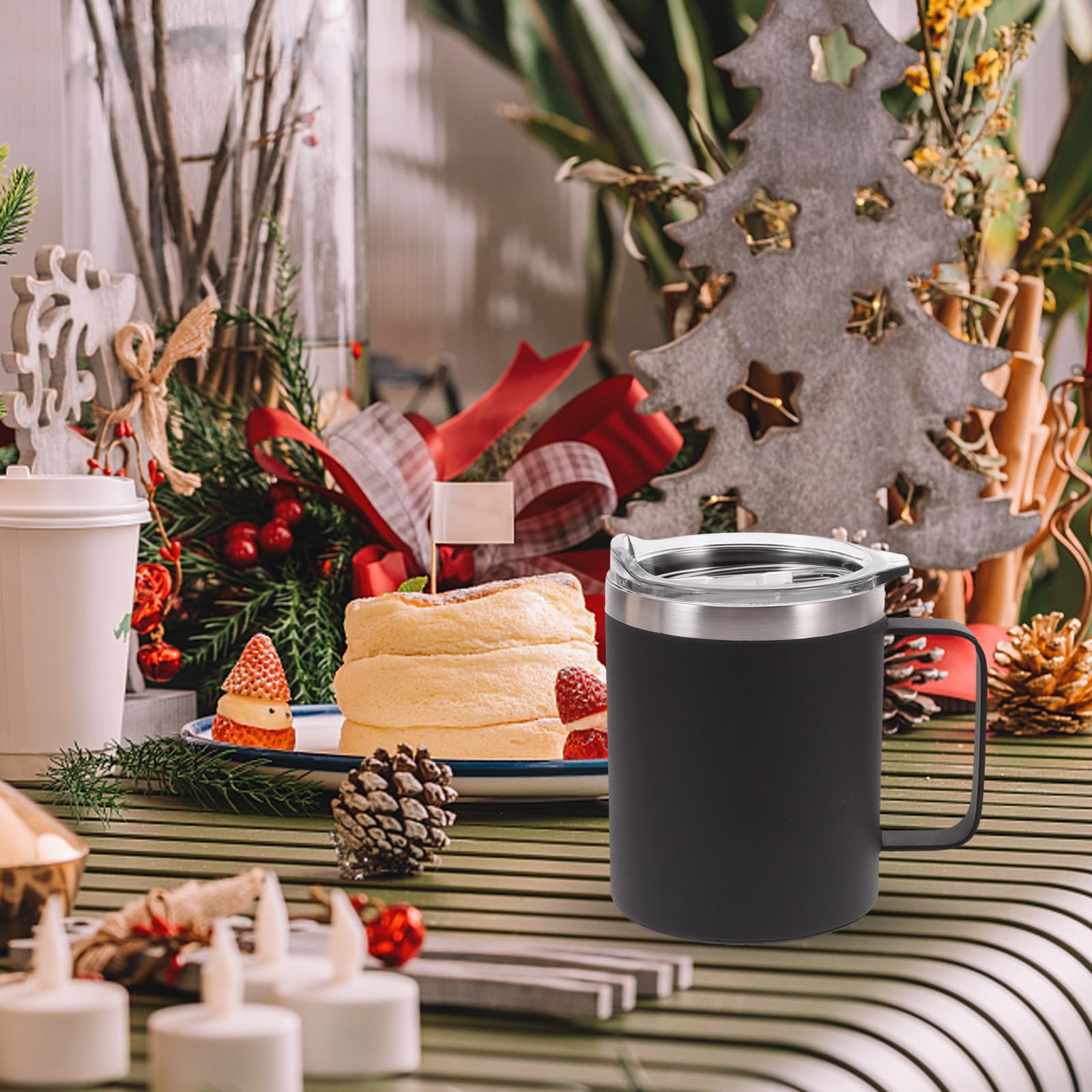 Tazza Termica in Acciaio Inox 300ml, Riscaldamento 55 Gradi | Ricarica Wireless, Rilevamento Intelligente, Protezione Surriscaldamento, Argento