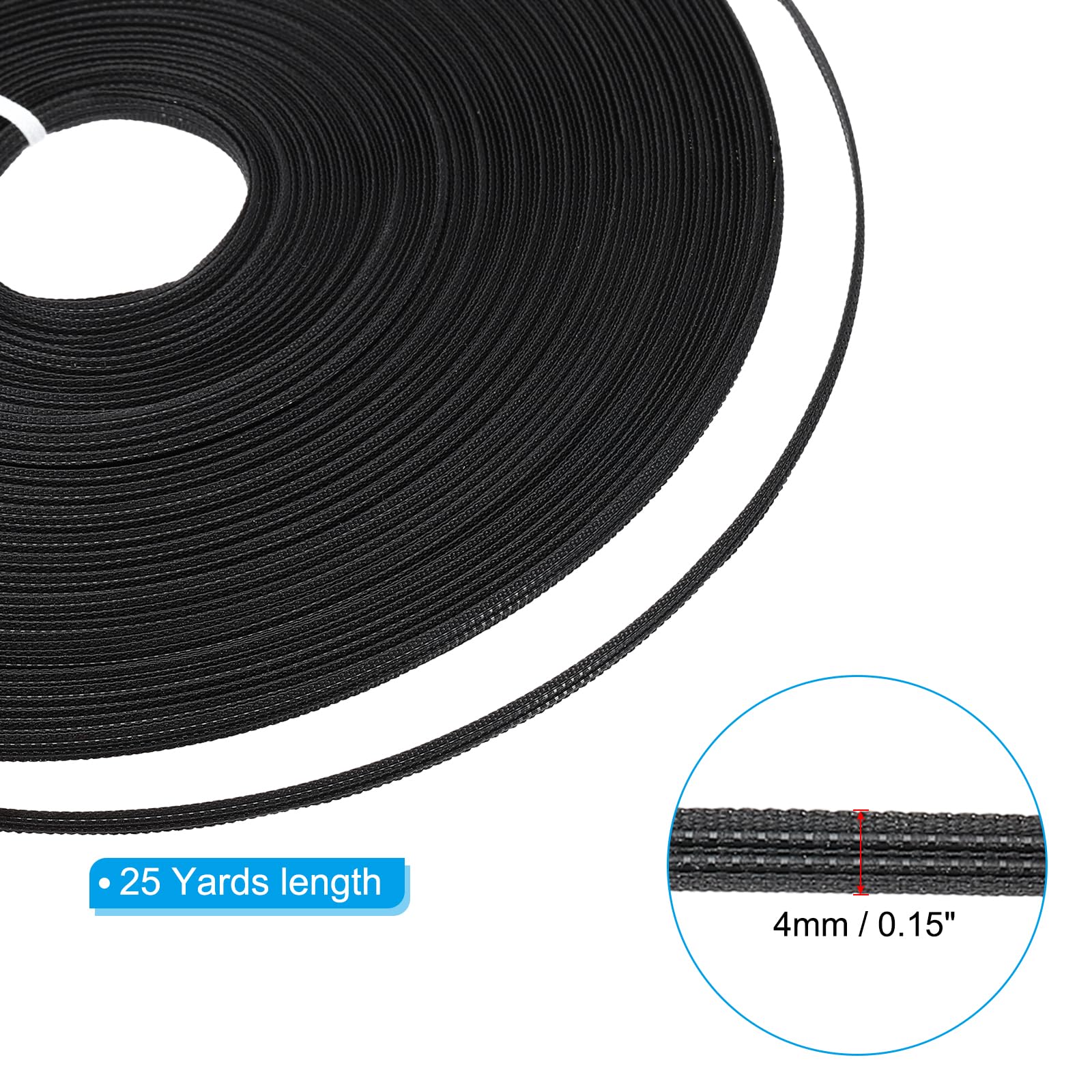 PATIKIL 4mm x 25 Yards Boning for Sewing, Polyester Low-Density Boning for Handmade Dolls Hats Handbags Wedding Dresses, Black - Image 2