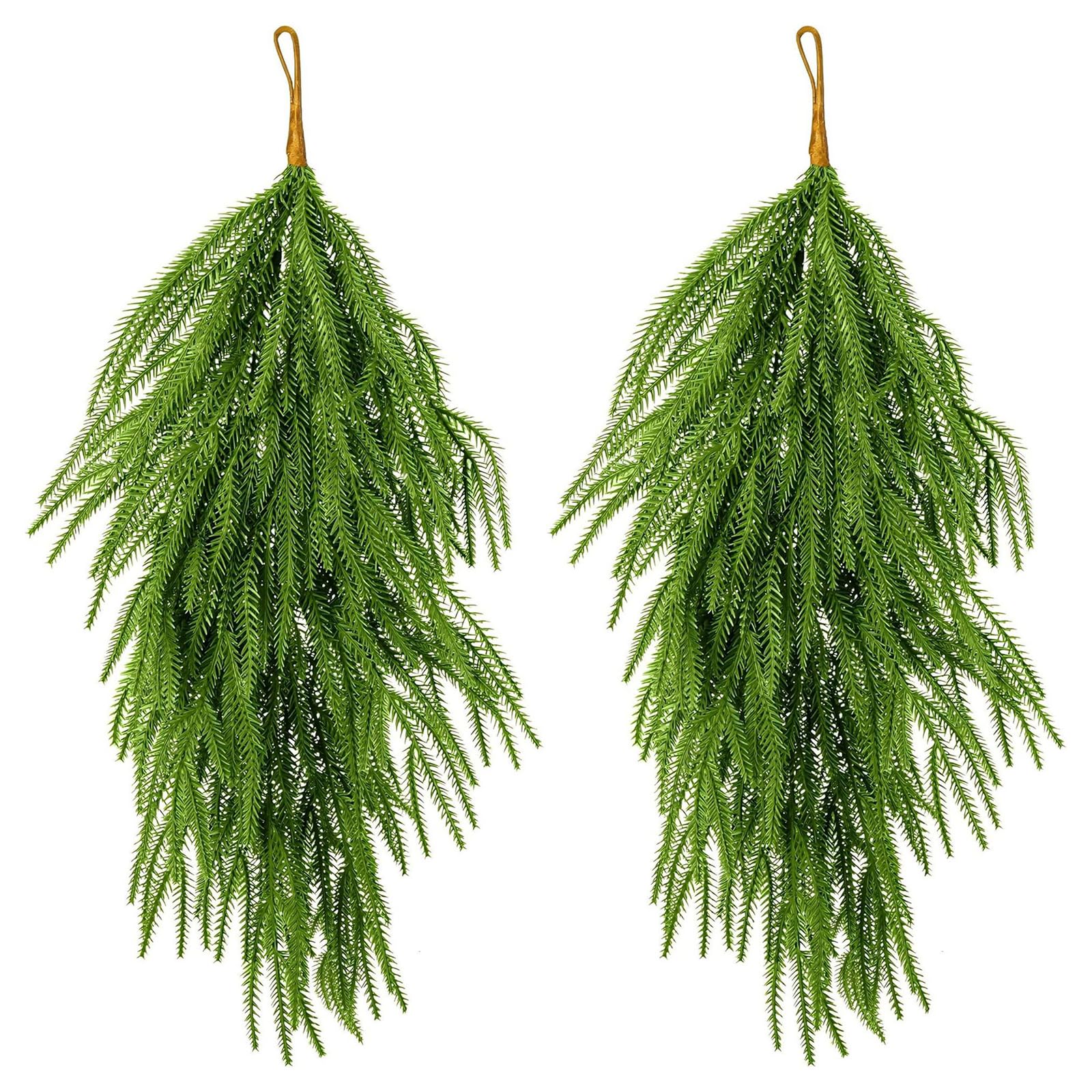 Realistic Pine Wreath Garland with Bendable Branches for Indoor Outdoor Christmas Wall Decor Christmas Simulated Pine Leaves