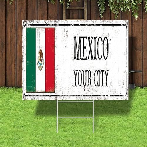 Miniatura 7 de Yard Sign Mexico Lawn Signs National Flag Corrugated Plastic Sign Heavy Duty Rust 2-Sided Print MADE IN USA 18x24 Inch Party Decorations