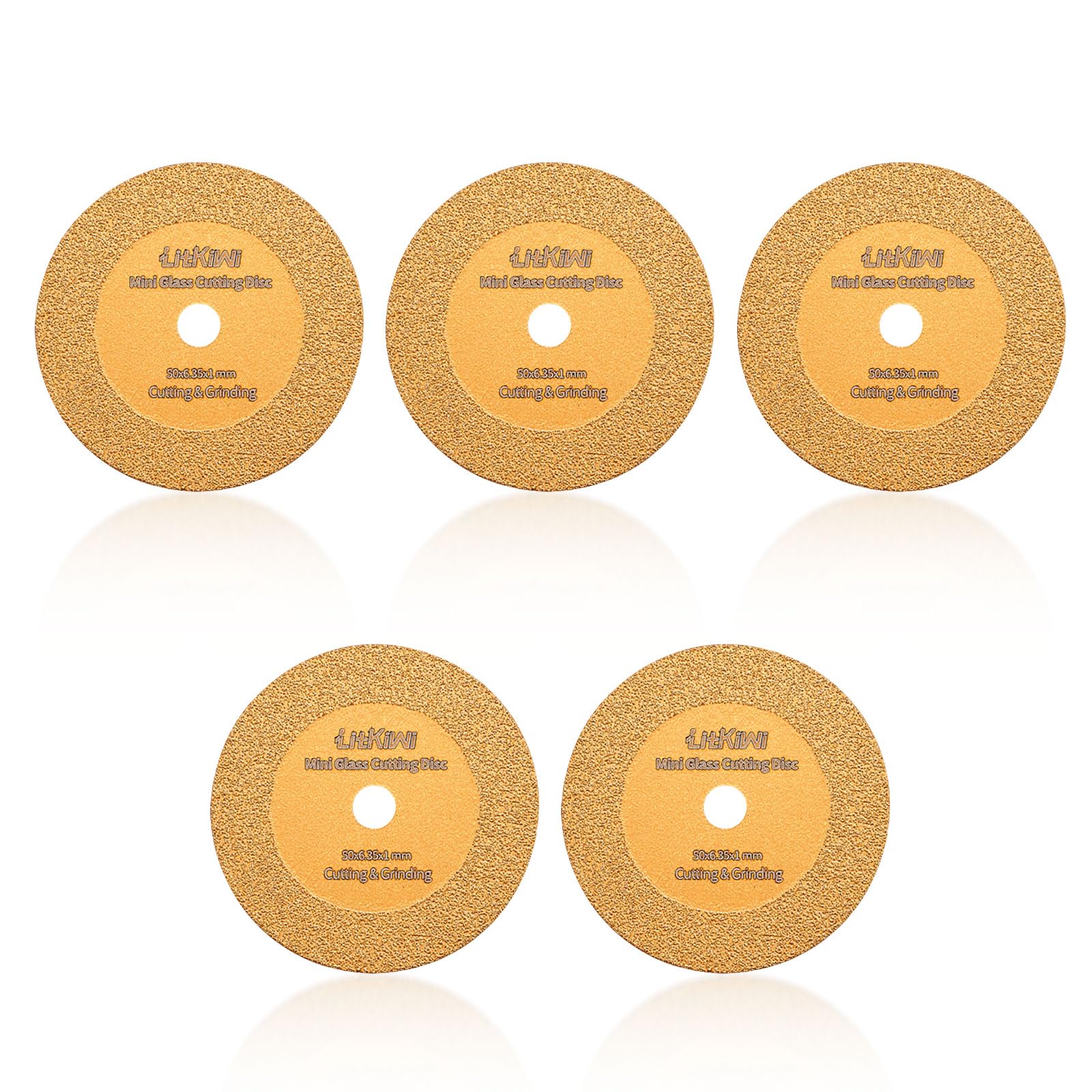 Prozwee LitKiwi 5PCS Mini Glasses Cutting Disc,1mm Ultra-Thin Diamond Cutting Blade Wheel for Cutting Glass, Jade, Crystal, Ceramics and etc.