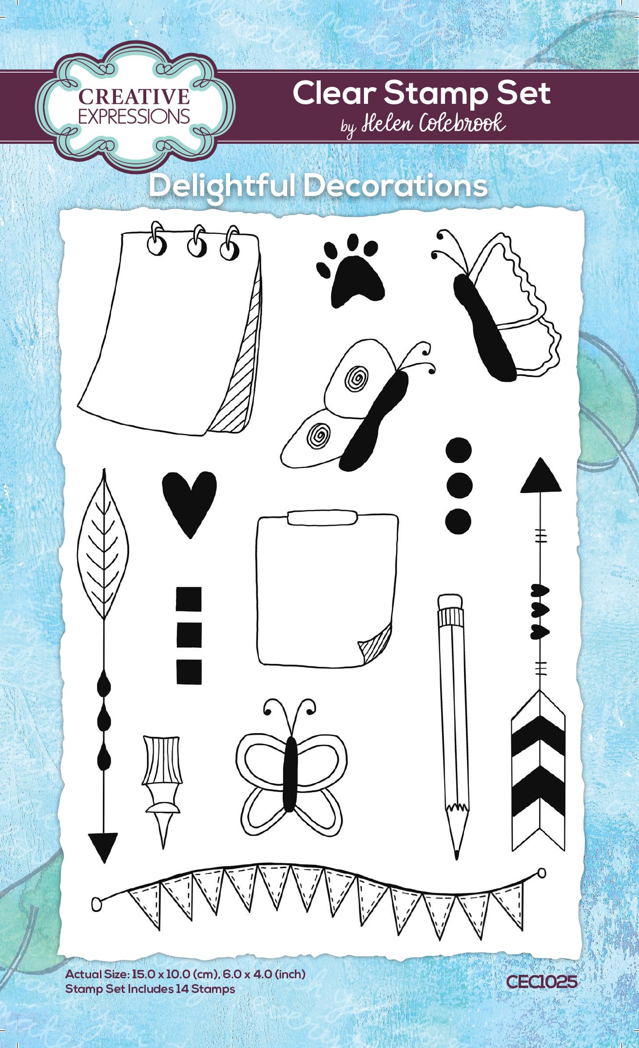 Creative Expressions Clear Helen Colebrook- Stamp Set-Delightful Decorations, 4 In X 6 In