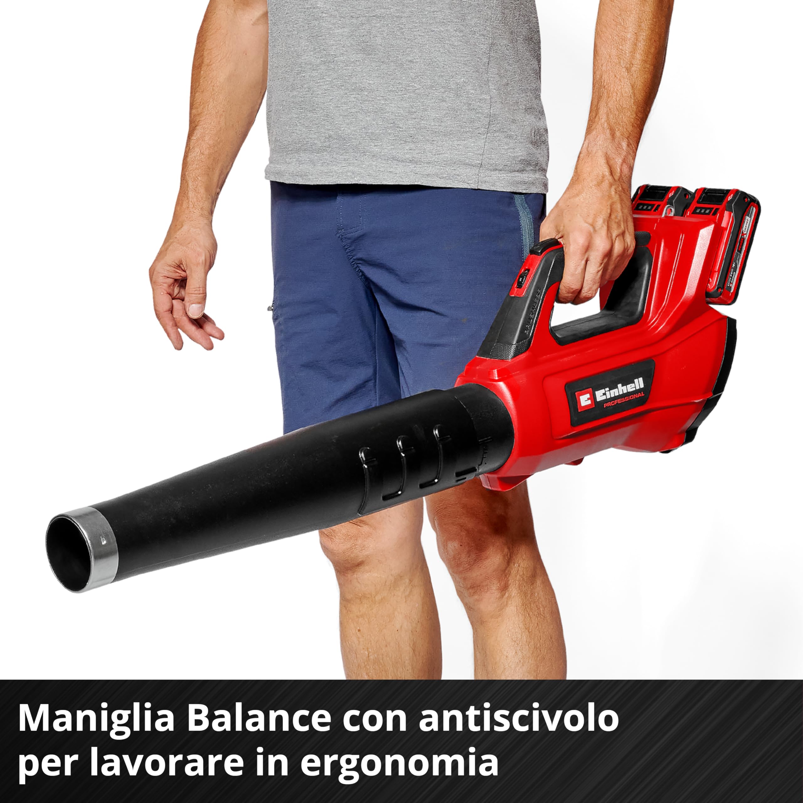 Spazzafoglie Einhell Professional GP-LB 36/230 Li T BL-Solo Power X-Change (36 V, aria 230 km/ora, Brushless, regolaz. giri, tubo 3 stadi, senza batteria)