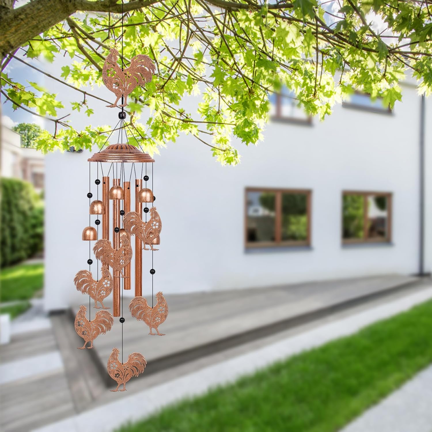 YHmall Chicken Wind Chimes for Outside, 35" Chicken Gifts for Women Mom Men Dad Grandma Grandpa, Rooster Decor Windchimes Outdoors for Patio Home Garden Decorations - Image 7