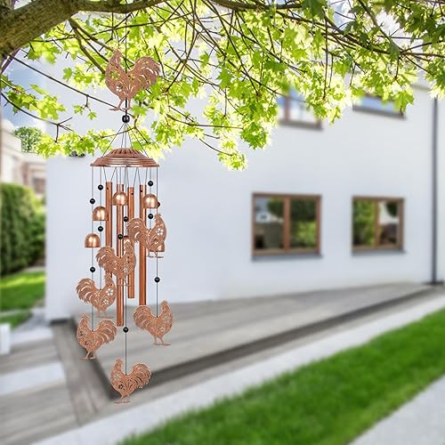 Miniatura 7 de YHmall Campanillas de viento de pollo para exteriores, regalos de pollo de 35 pulgadas para mujeres, mamá, hombres, papá, abuela, abuelo, decoración