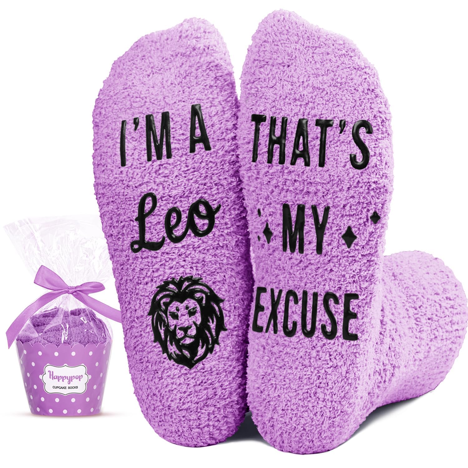 HAPPYPOP Zodiac Gifts Birthday Gifts for Women - Astrology Constellation Horoscope Gifts, Fuzzy Space Galaxy Socks