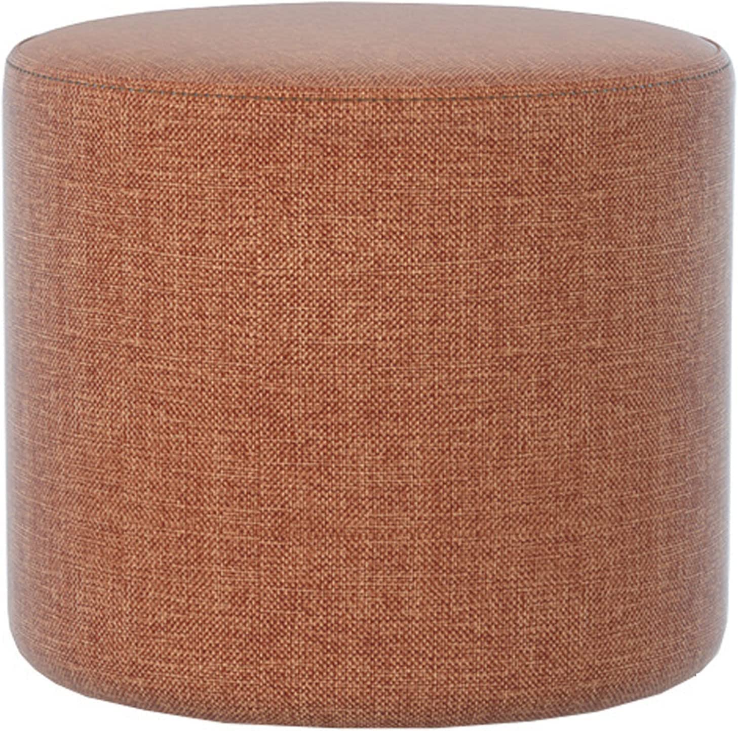 Repose-pieds rond en tissu pour décoration salon et petit tabouret empilable chambre