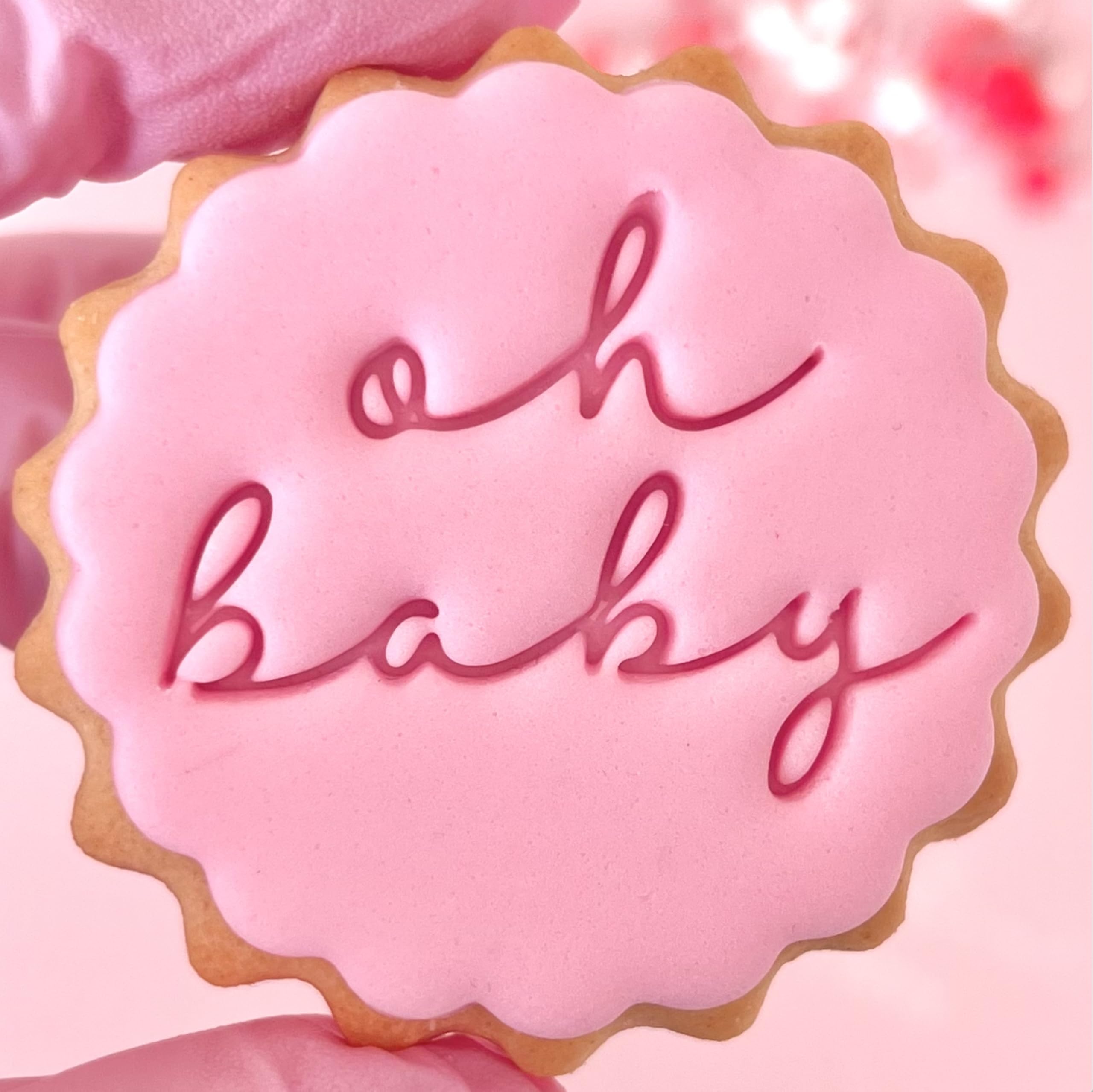 Tampon embosseur pour fête prénatale - Pour biscuits et biscuits - Pour bébé fille ou garçon - Réutilisable - Marquages et spencers assortis gratuits