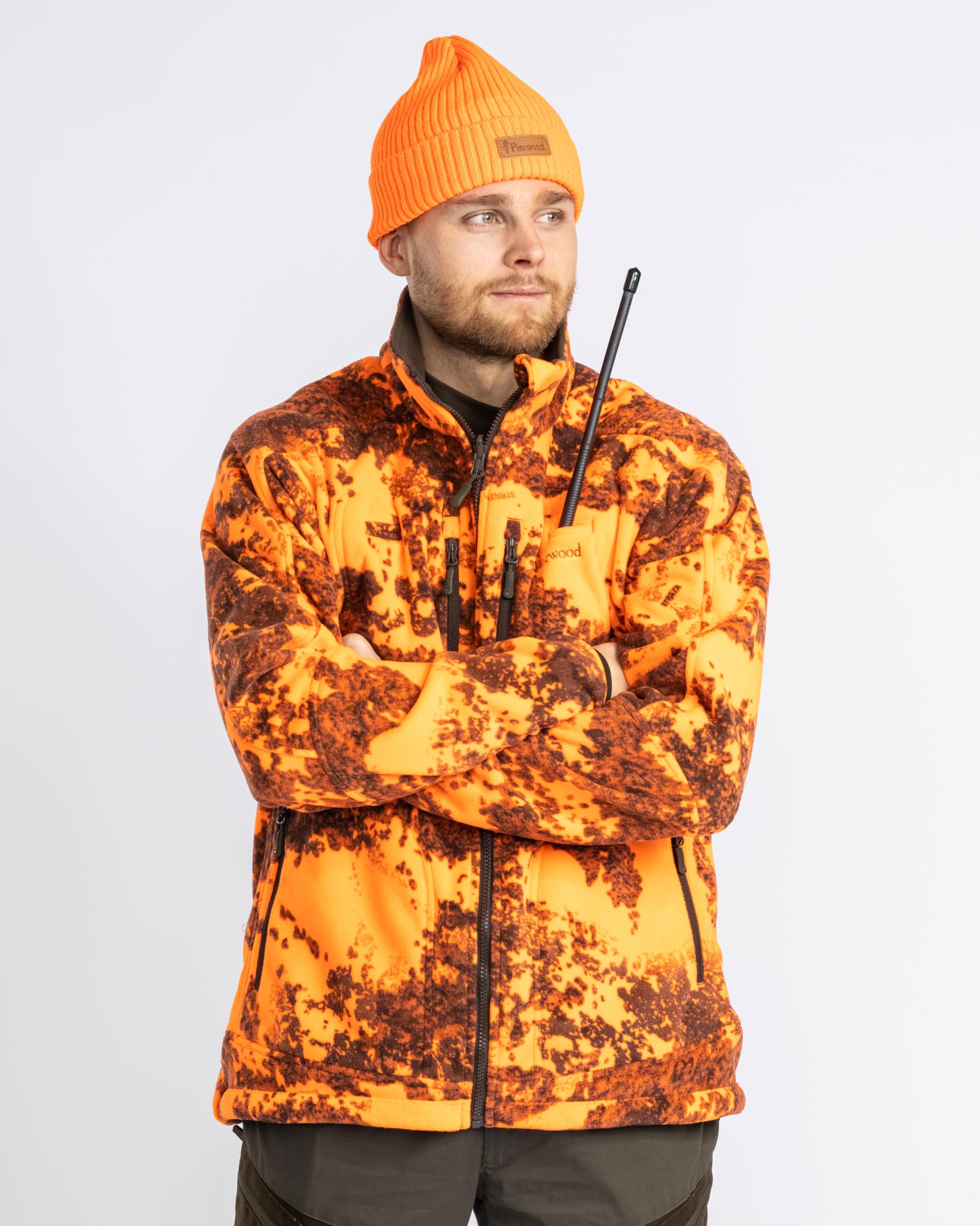 Pinewood Herren Furudal Wendbare Herren Fleecejacke - Hunting Fleecejacken ideal für schnelle Wechsel zwischen Tarnung und Signalfarbe