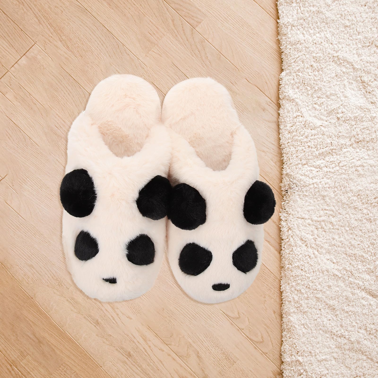 Pantofole Pelose Donna a Forma di Panda Cartone Animato Pantofole Calde da Interno Morbide e Traspiranti Scarpe Carine da Casa 28Cm 40-41 per Uso Quotidiano e Cosplay