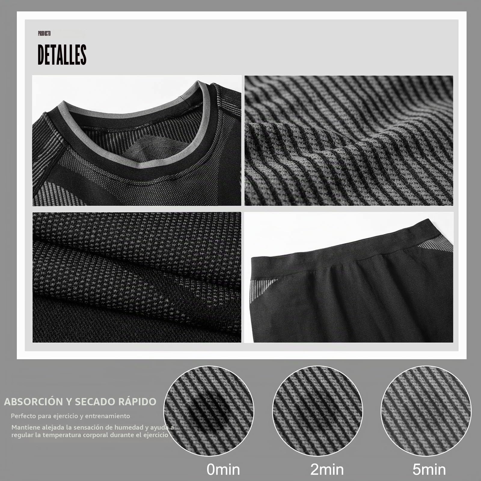 MEETYOO Conjuntos térmicos Hombre, Ropa Interior Térmica Leggings Compresión Camiseta para Esquí Running Ciclismo