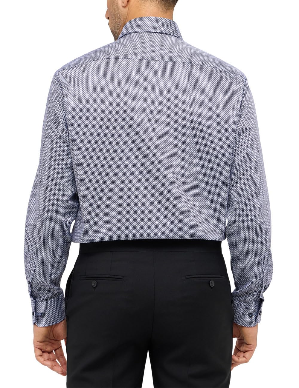 ETERNA Comfort Fit Hemd Langarm New Kent Kragen Muster blau Größe 42
