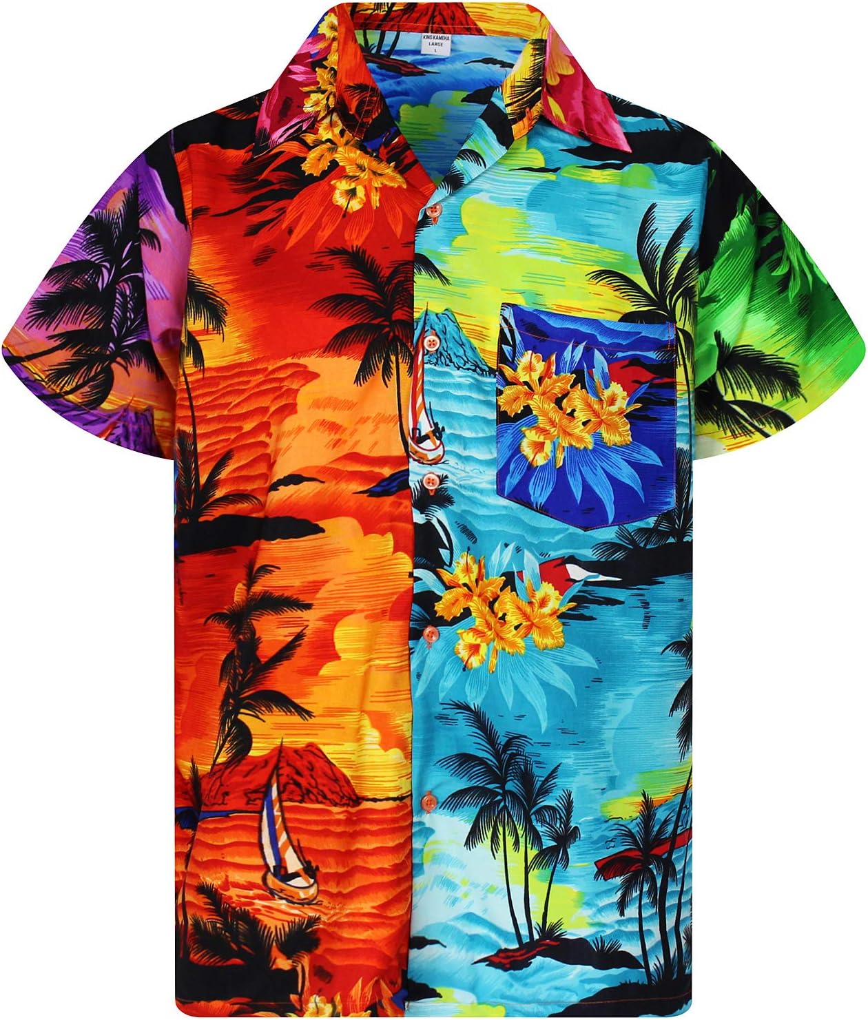 V.H.O. Funky Hawaiian Shirt, Shortsleeve, Surf, Mix, S - Image 3
