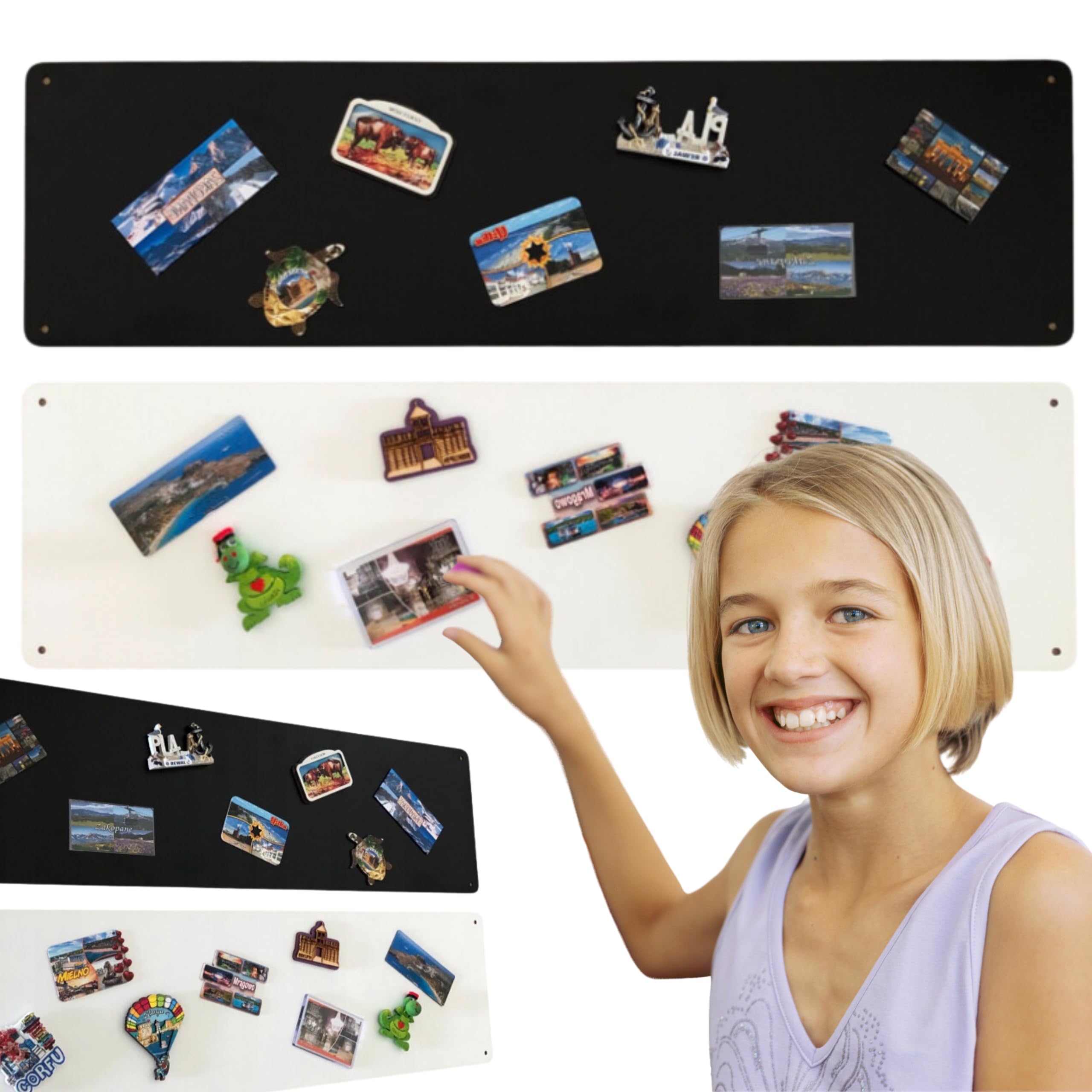 2 Lavagne Magnetiche In Acciaio 80x22 Cm - Pannelli Per Calamite, Bianco, Per Cucina O Ufficio - Foto 10