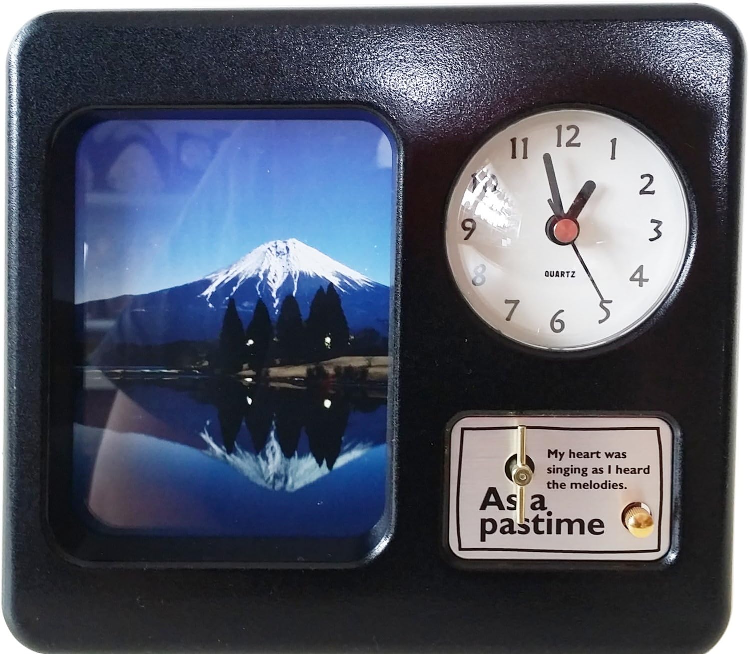 Ikeda Photo Frame, Rough Black, Approx. 7.3 x 2.4 x 6.3 inches (18.5 x 6 x 16 cm)