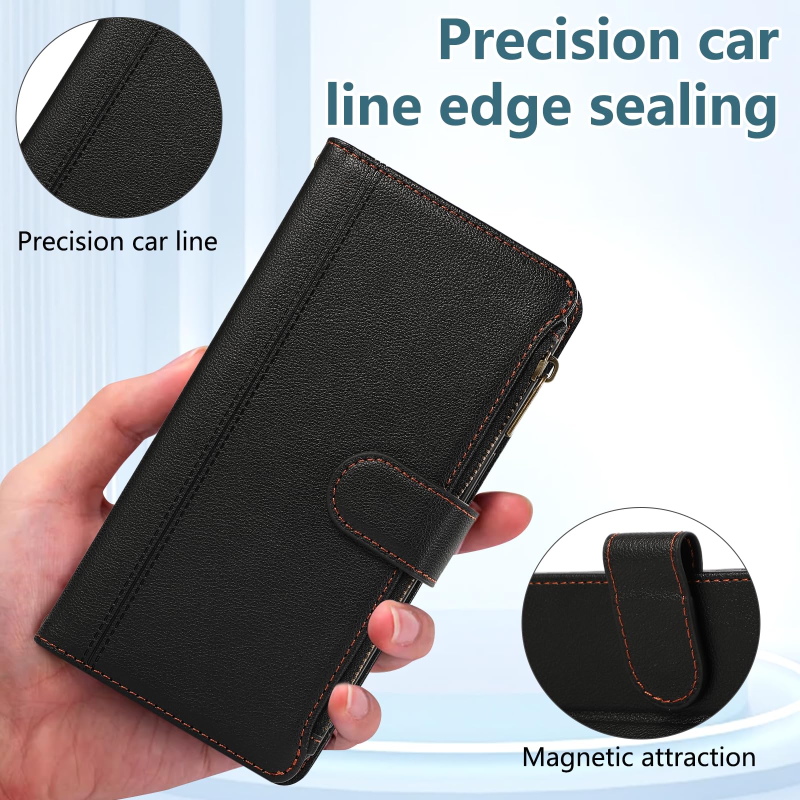 Cover In Pelle Per Honor X7 – Portafoglio Con Slot Carte, Custodia A Libro Con Chiusura Magnetica E Supporto, Blu - 3