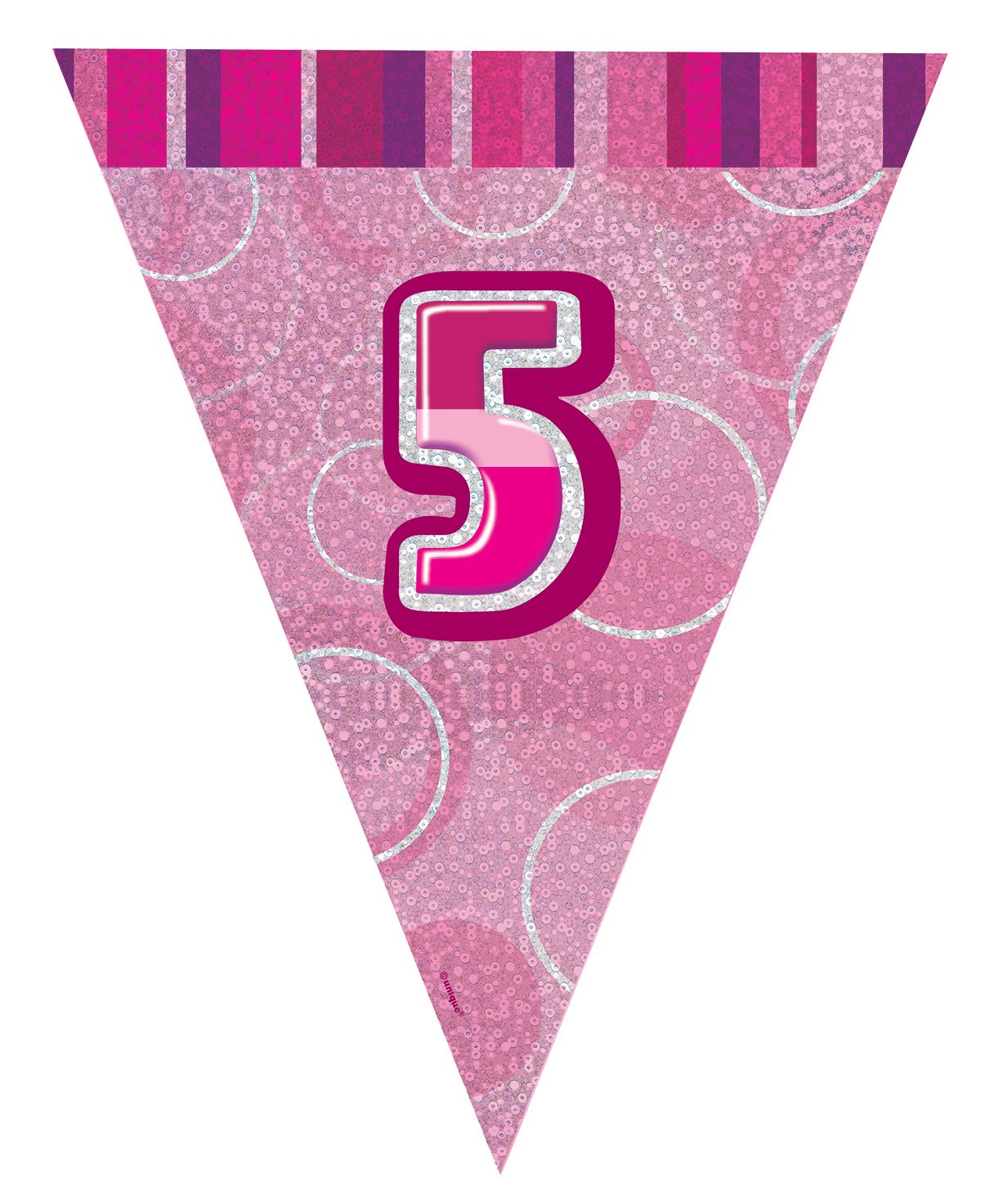 Unique Party 92068 - 9ft Foil Glitz Pink Happy 80th Birthday Banner — view 204