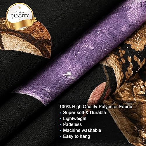 Miniatura 5 de Uspring Tapiz de serpiente, plantas florales, tapiz de fase lunar, tapiz bohemio con mandala para colgar en la pared, tapiz de mariposa grande para