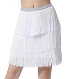 Fringe Latin Dance Salsa Tango Ballroom Tassel Women's Halloween Cowgirl Rave Skirt