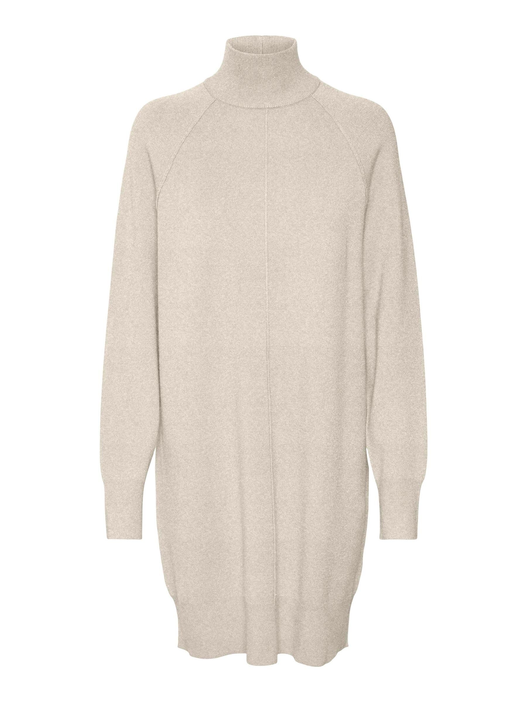 VERO MODA Women's Vmgold Link LS Short Highneck Dress Boo Dress, Birch, M