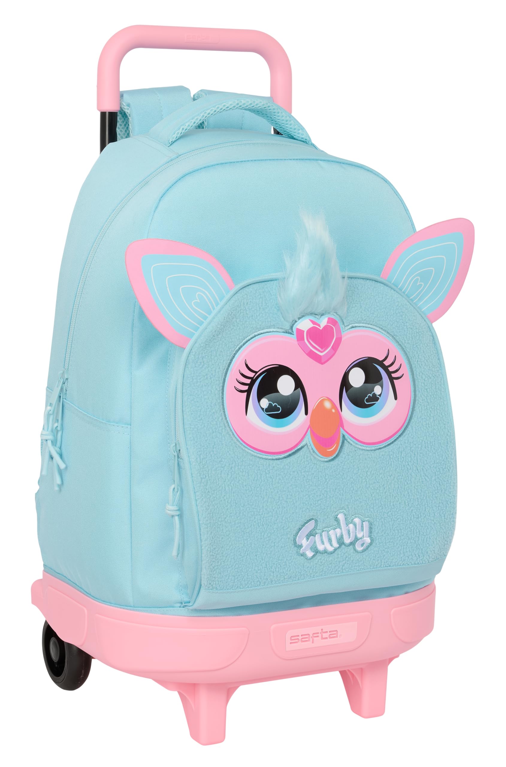 Safta FURBY – Large Backpack with Wheels, Compact, Removable, Ideal for Children of Different Ages, Comfortable and Versatile, Quality and Resistance, 33 x 22 x 45 cm, sky blue, M, Casual