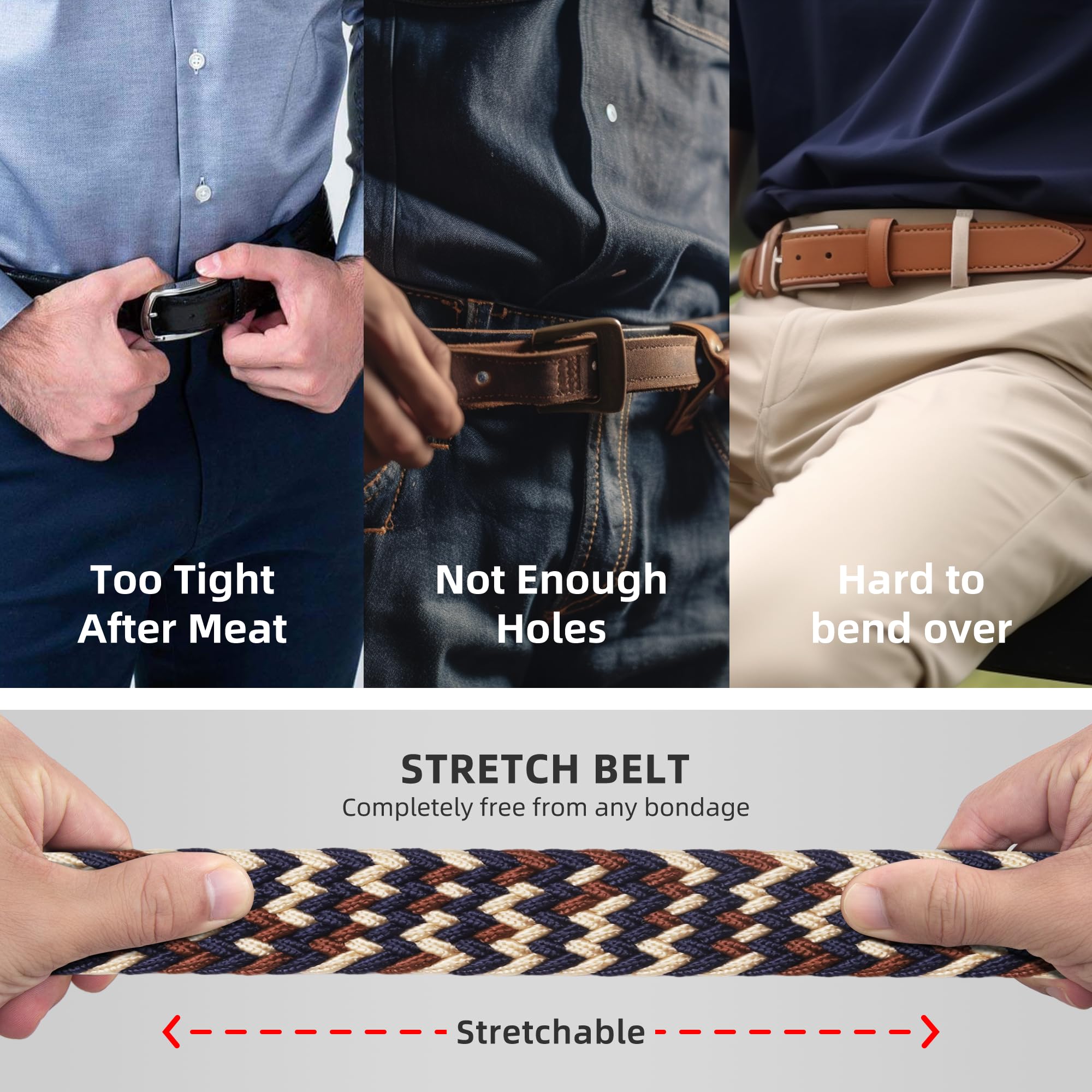 Concitor Reversible Belt TAUPE Brown & Black Bonded Leather Pewter-Tone Bckle 34