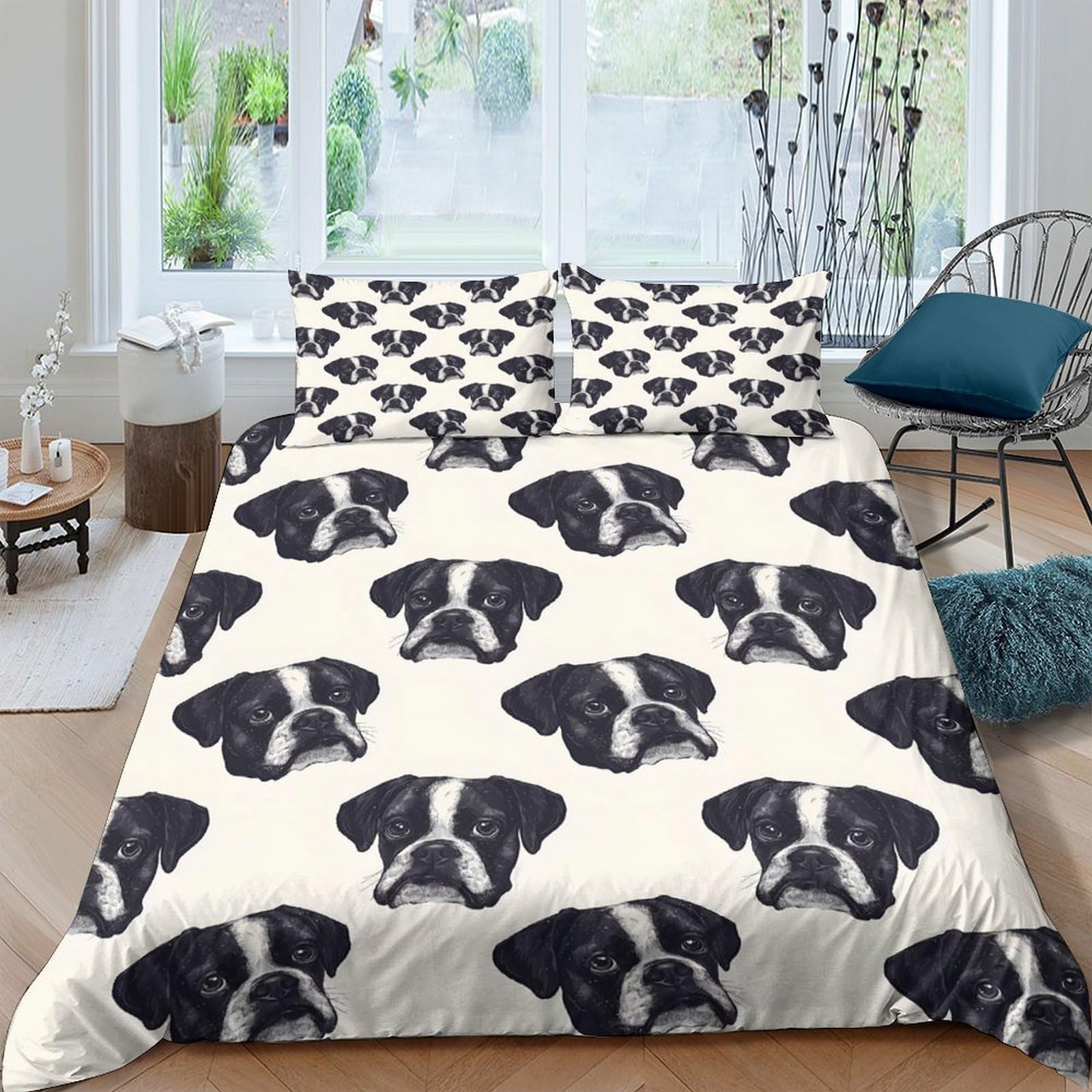 Ctjqhvkz Style-7 3D Printed Bulldog Pattern Fitted Sheet Microfiber Soft Anti-Slip Mattress Cover For Bedroom Dorm Decor Easy Care Single（135X200cm）