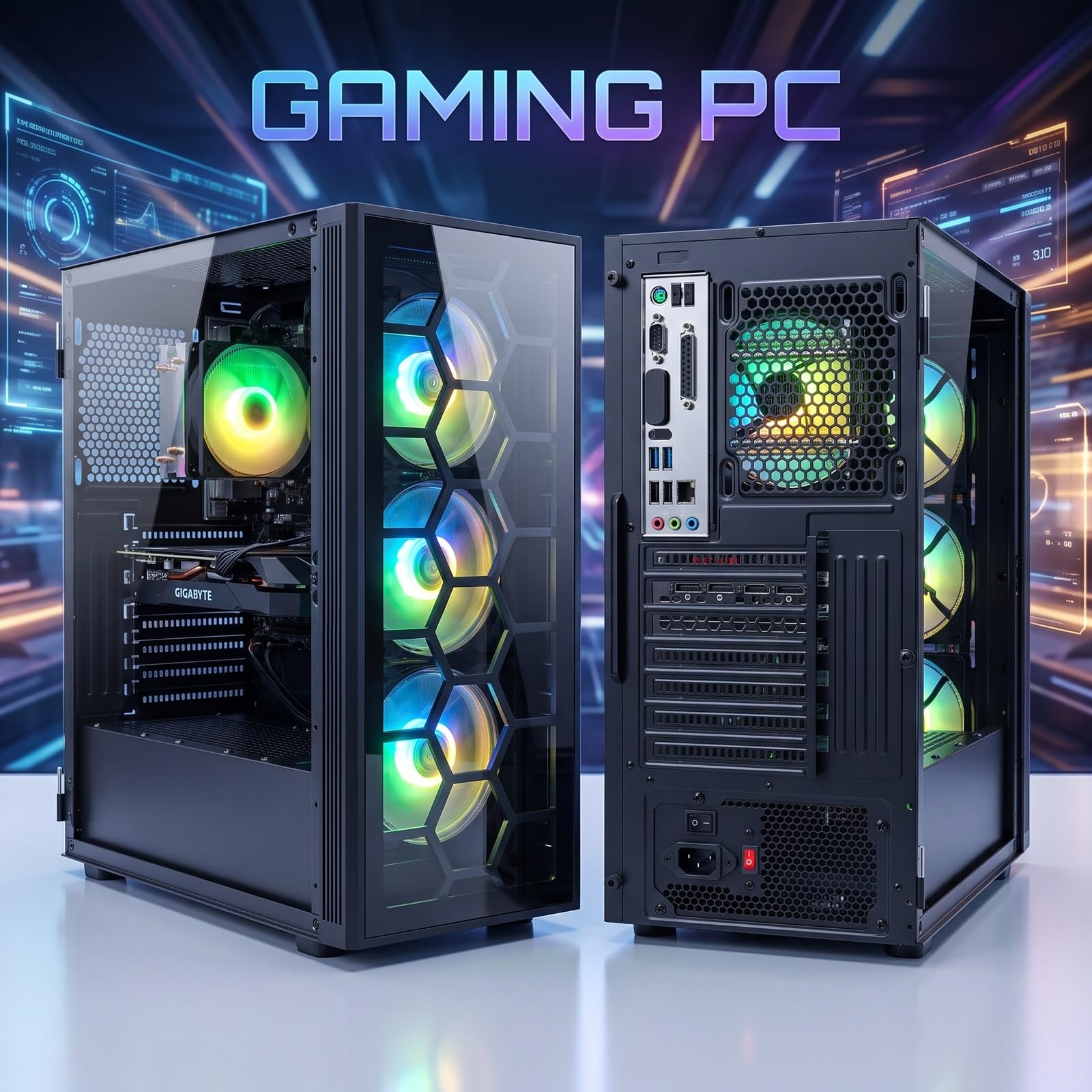 STGsivir PC Gamer Fixe, Ryzen 5 5500, RTX 2060 Super 8G,32G DDR4,1T SSD