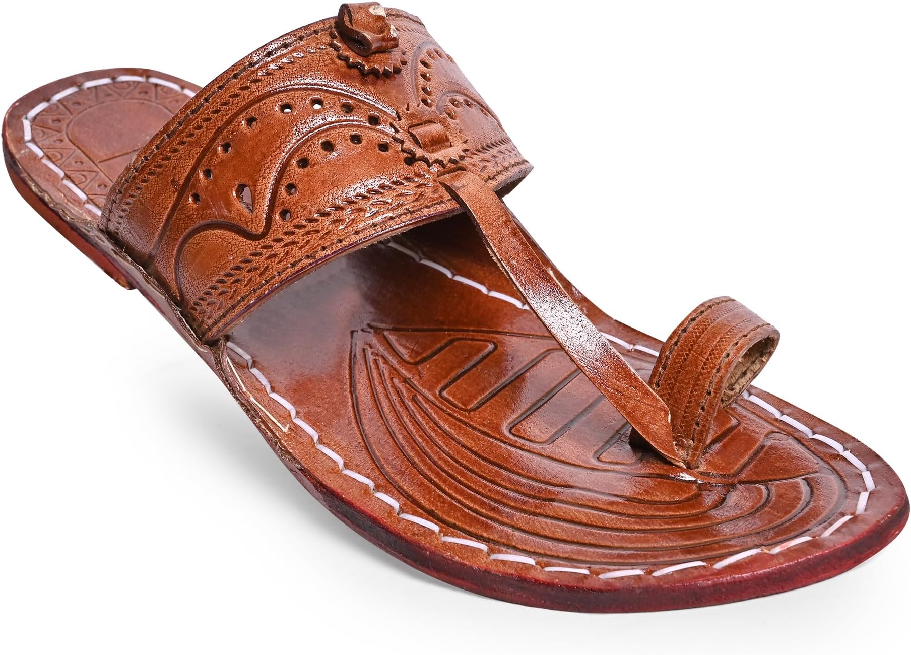 Royal Khwaab Men's Kolhapuri chappals Leather hardcrafted Stylish,Ethinicwear & Dailywear Designed with Excellence 100% Comfortable.