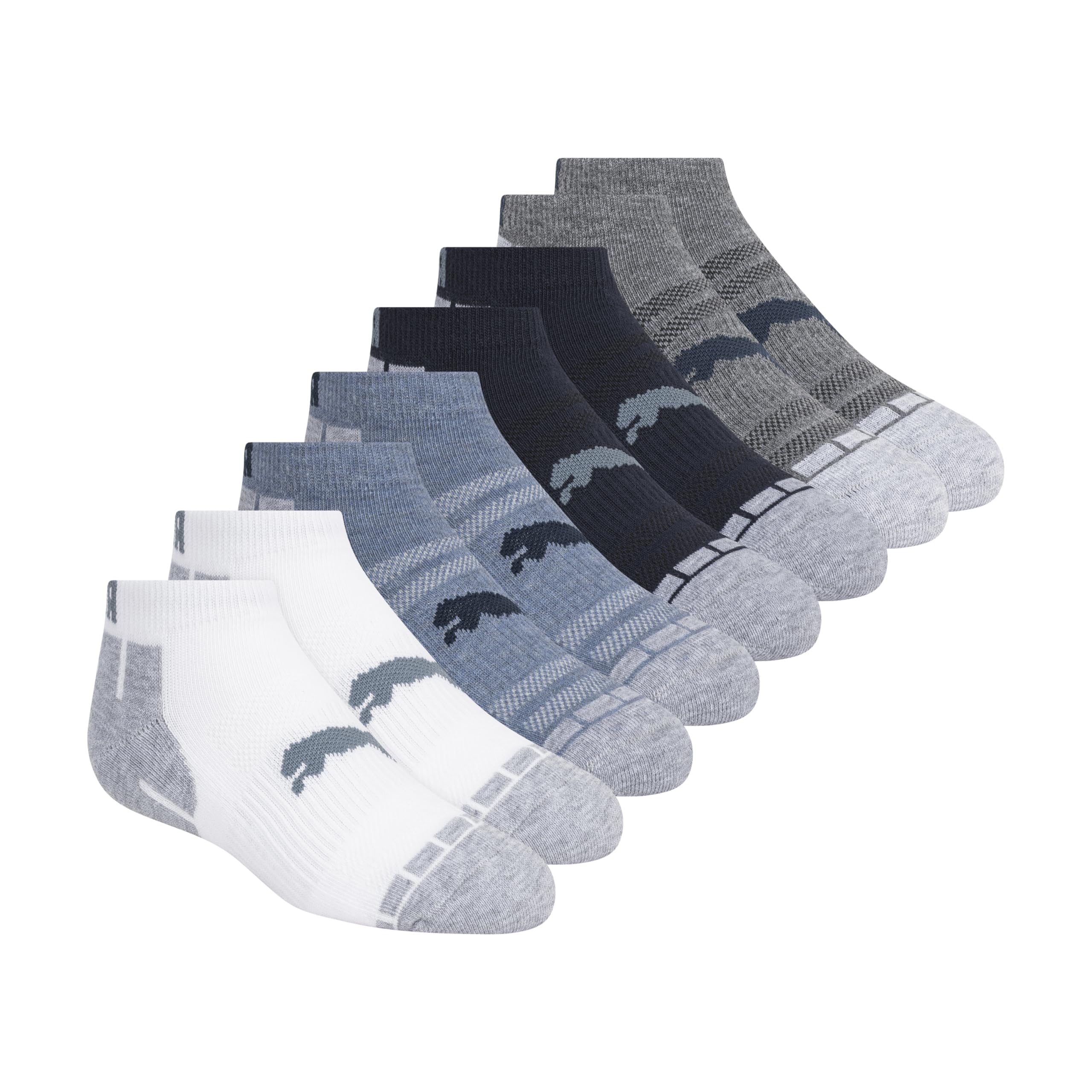 PUMA Kids' Low Cut Extra Cushion &amp; Arch Support Socks (8-Pack)