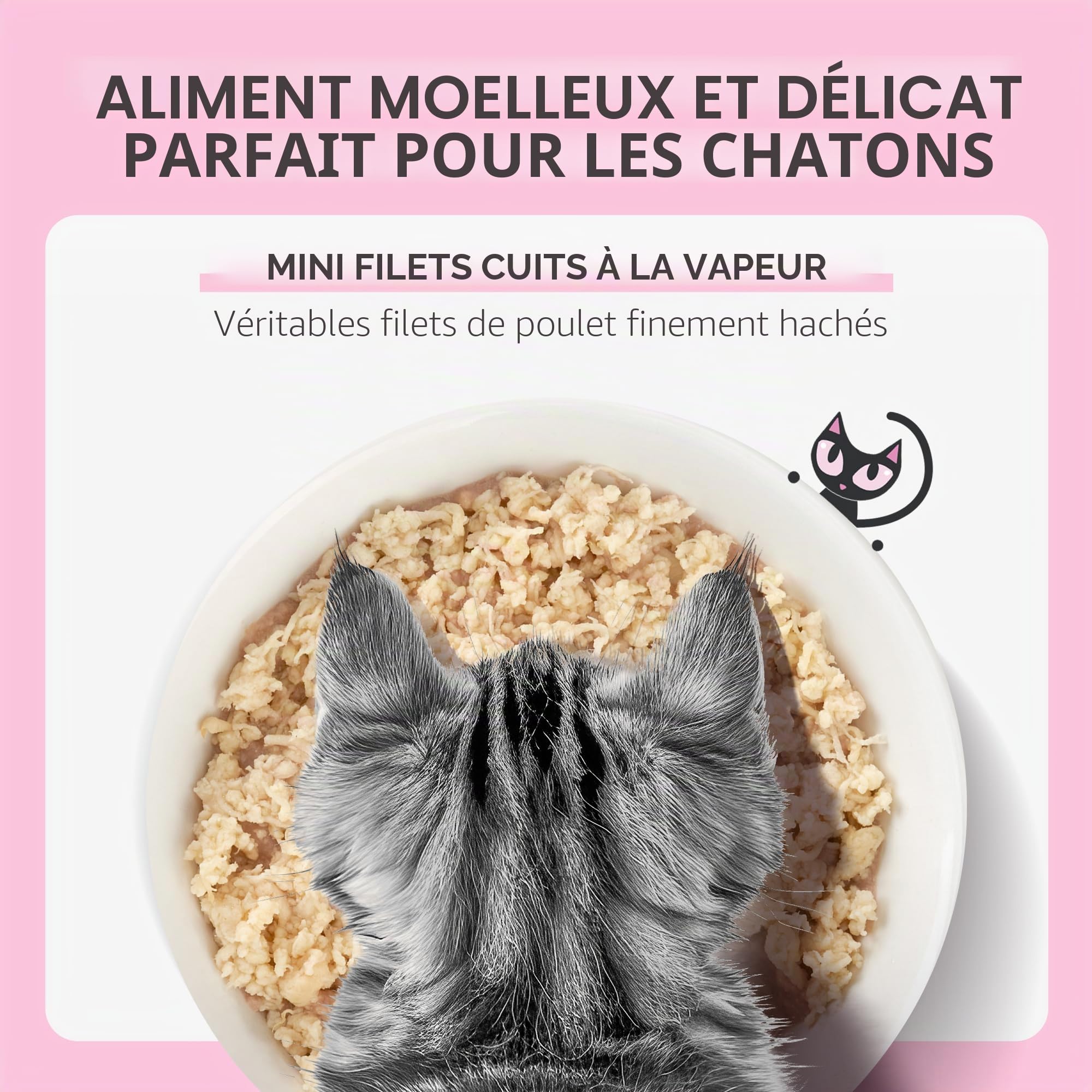 Schesir Baby, goût Poulet et Saumon, Nourriture Humide complète pour Chatons avec DHA et Taurine (12 boîtes de 70 g)