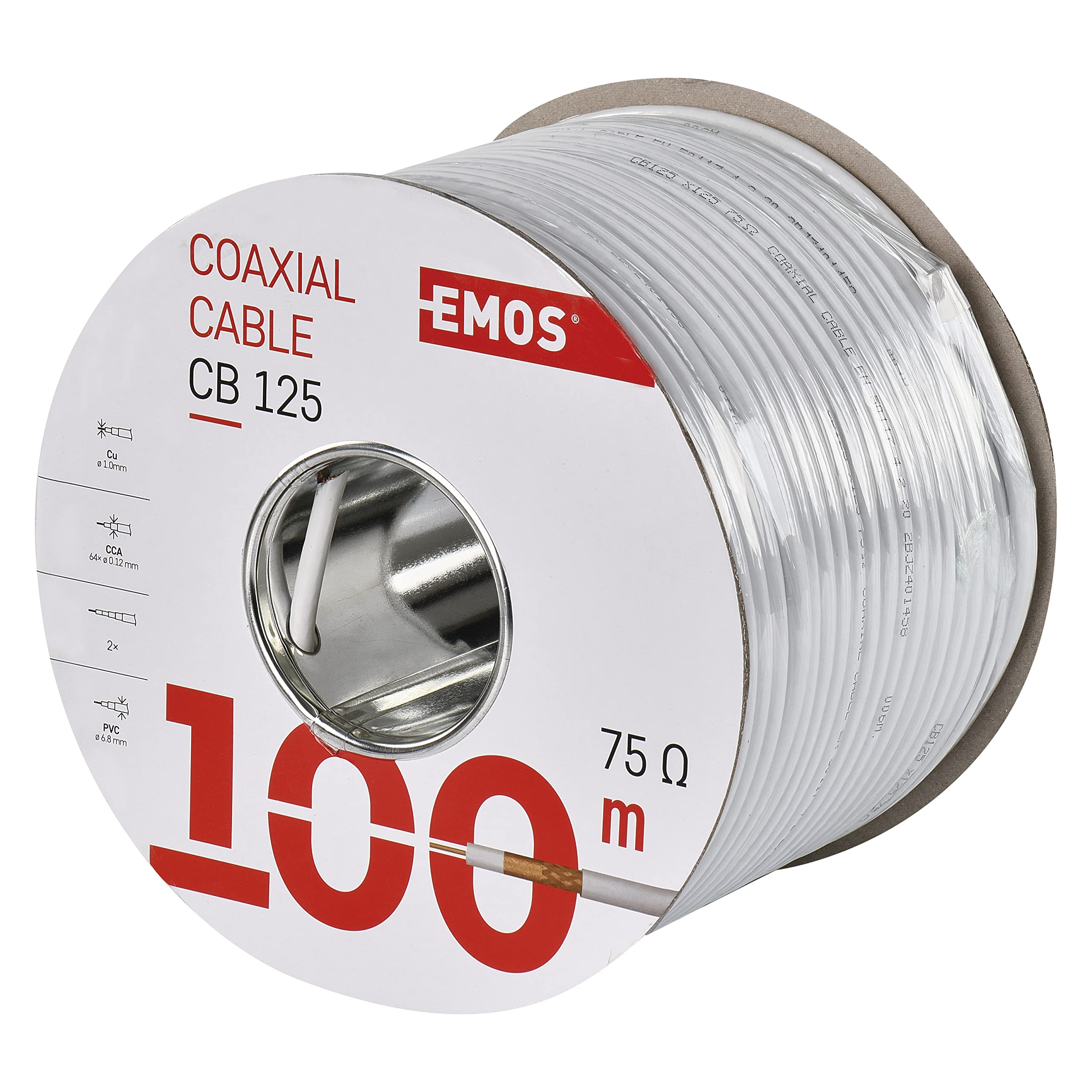Cable Coaxial Tiple Protección Cobre Aluminio Antena TV CB120 75 OHMS 100 M