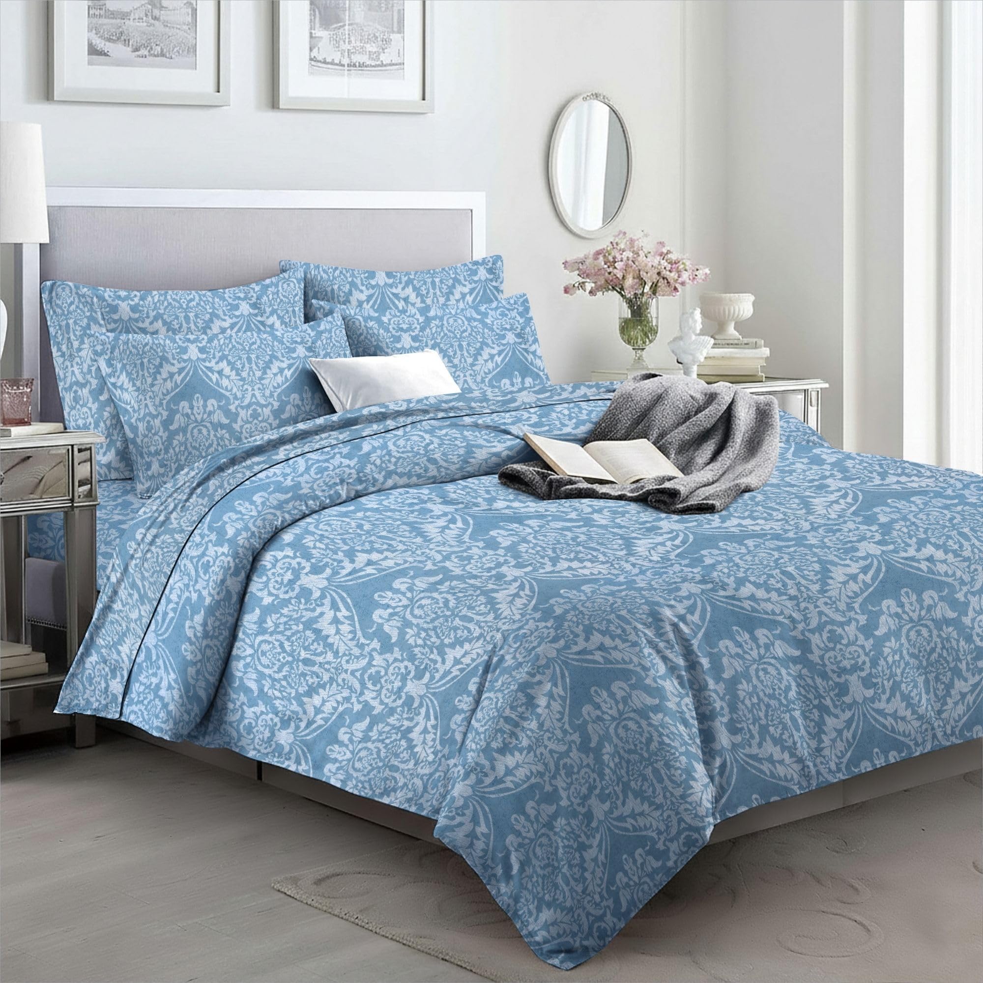 EverSoft Bedding King Size Duvet Cover Set with 2 Pillowcases Soft Brushed Floral Bedding Set, Printed Quilt Cover, Easy Care, Comfortable Durable Bed Linen UK
