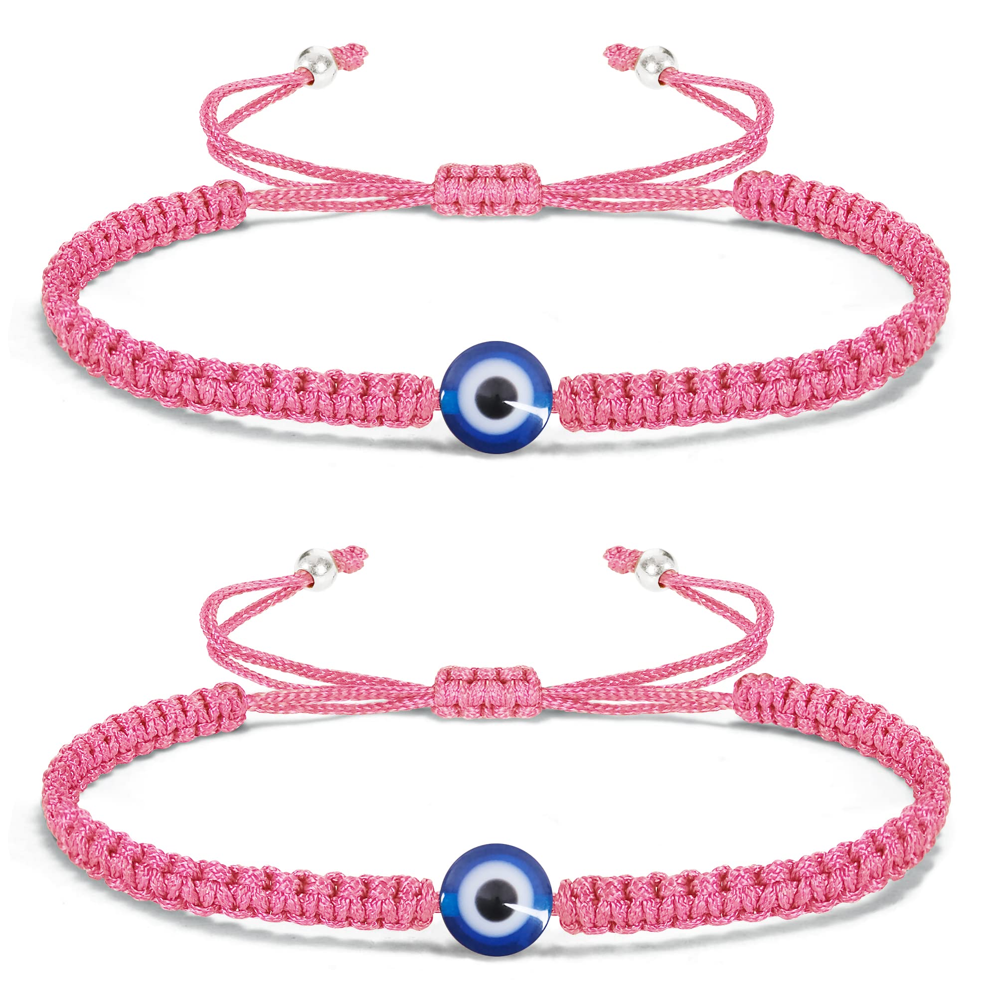 VIBILIA Evil Eye Bracelets for Women Men Handmade Braided Kabbalah Good Luck Bracelet Rope Cord Thread Friendship Bracelet Adjustable String