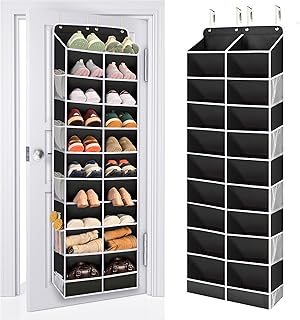 ULG Over The Door Shoe Organizer for Closet Fit 24-32 Pairs with Large D...