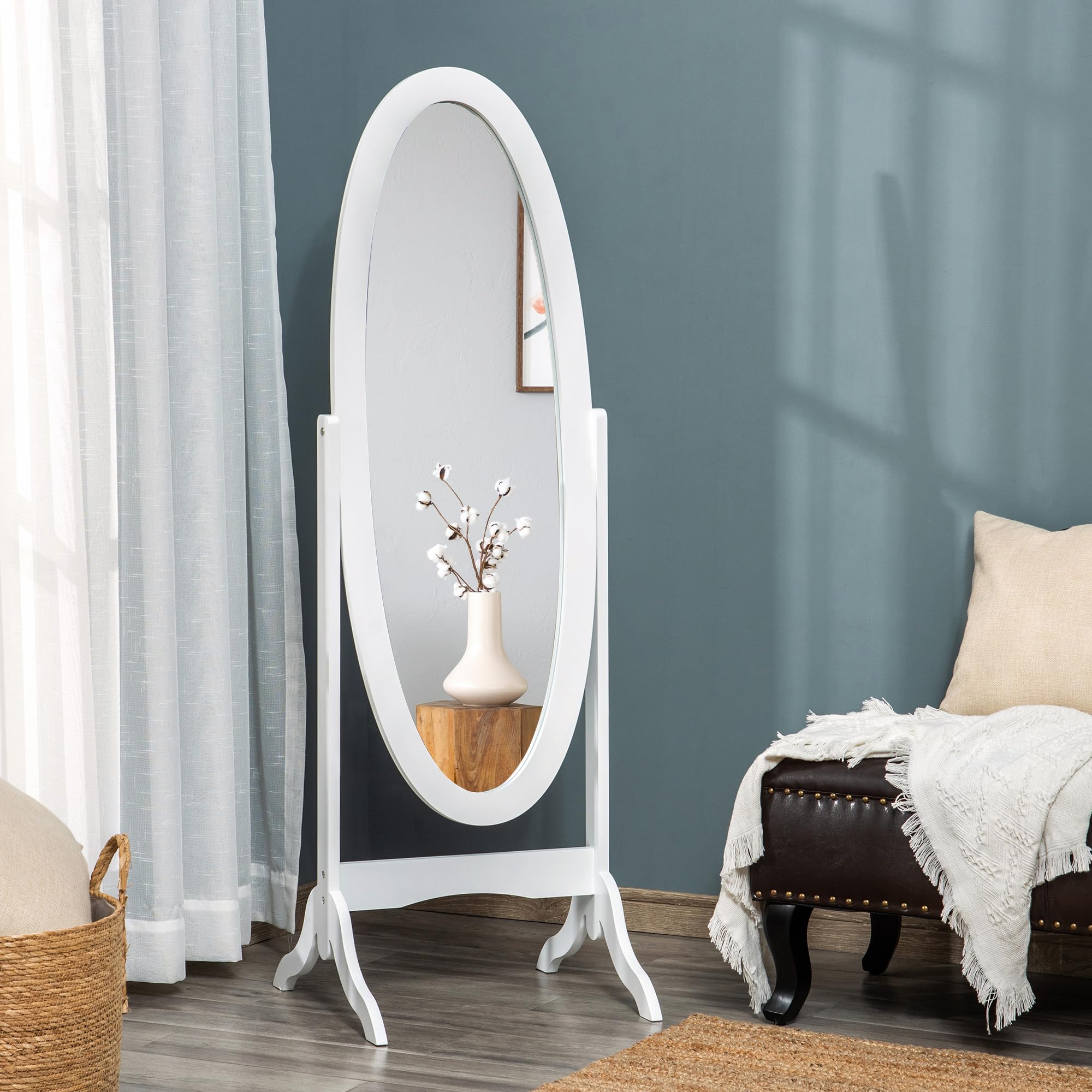 HOMCOM Full Length Mirror, Free Standing Full Body Mirror with