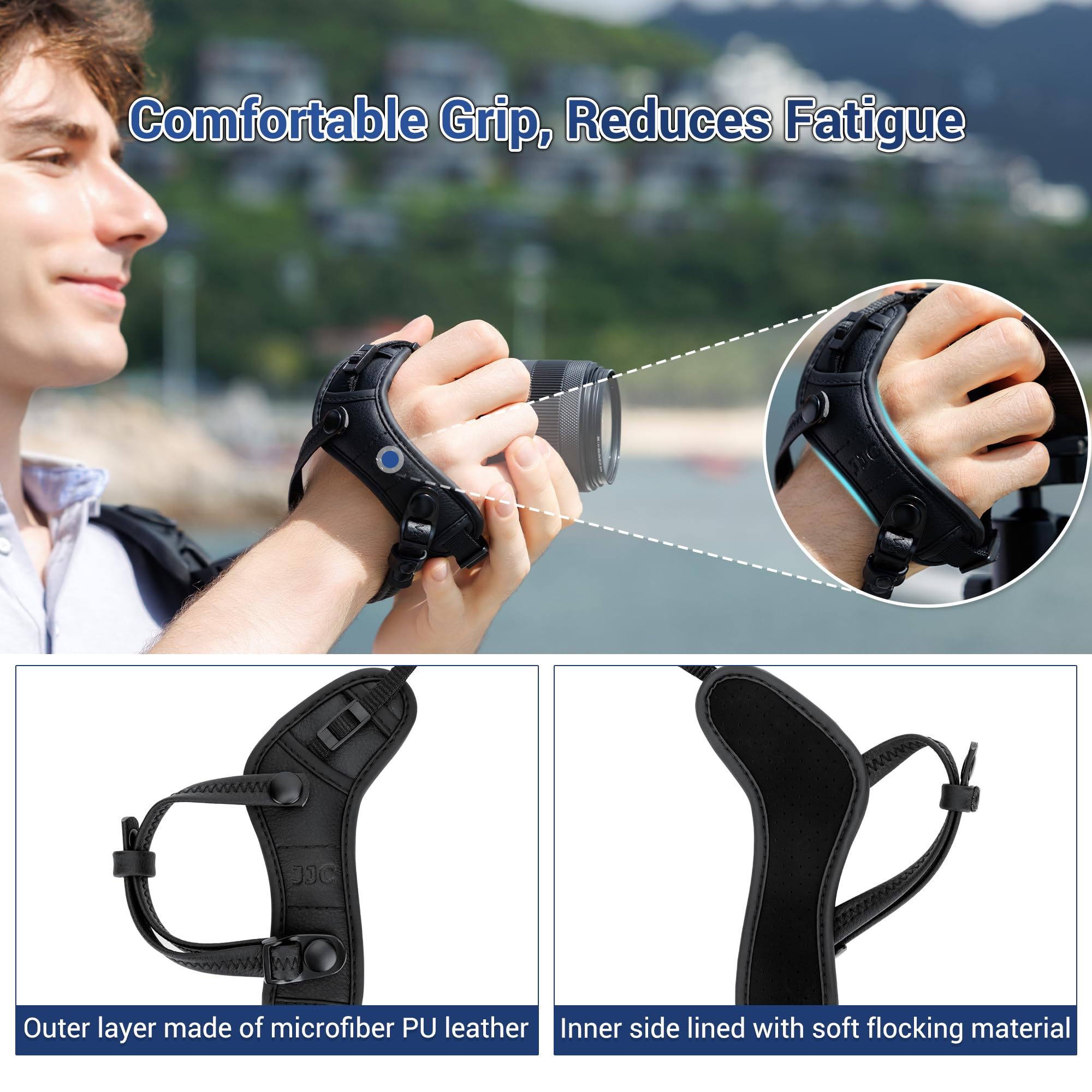 JJC Cinturino da polso per fotocamera mirrorless compatibile con Can. EOS R50 R50V R100 M50 Mark II per Pana. L10 Nik. Coolpix P6000 P530 B700 L840 L820 L810 e altre fotocamere con alette compatte
