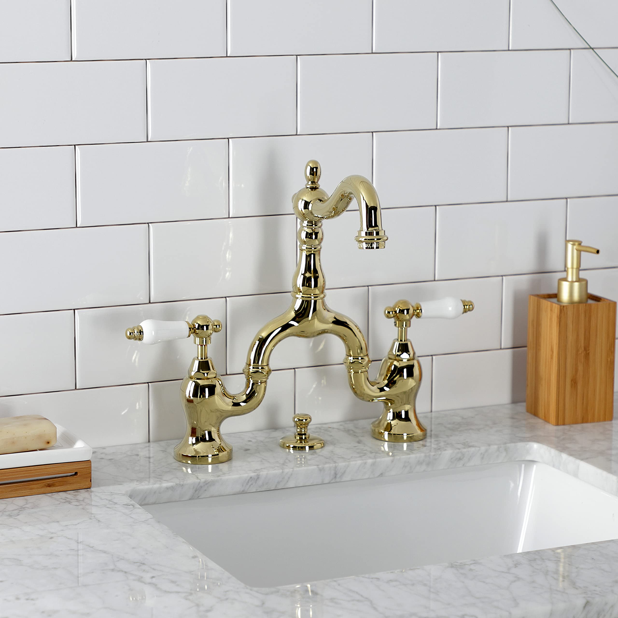 Kingston Brass Georgian Widespread Lavatory Faucet With Pop-Up – Brushed Nickel