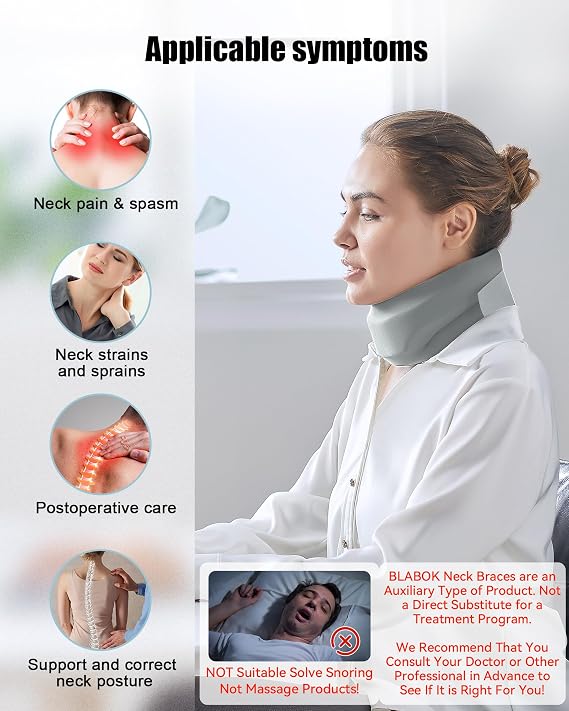 Neck Brace for Sleeping - Cervical Collar Relief Neck Pain and Neck Support Soft Foam Wraps Keep Vertebrae Stable for Relief of Cervical Spine Pressure for Women & Men (Dove Gray) Small Size