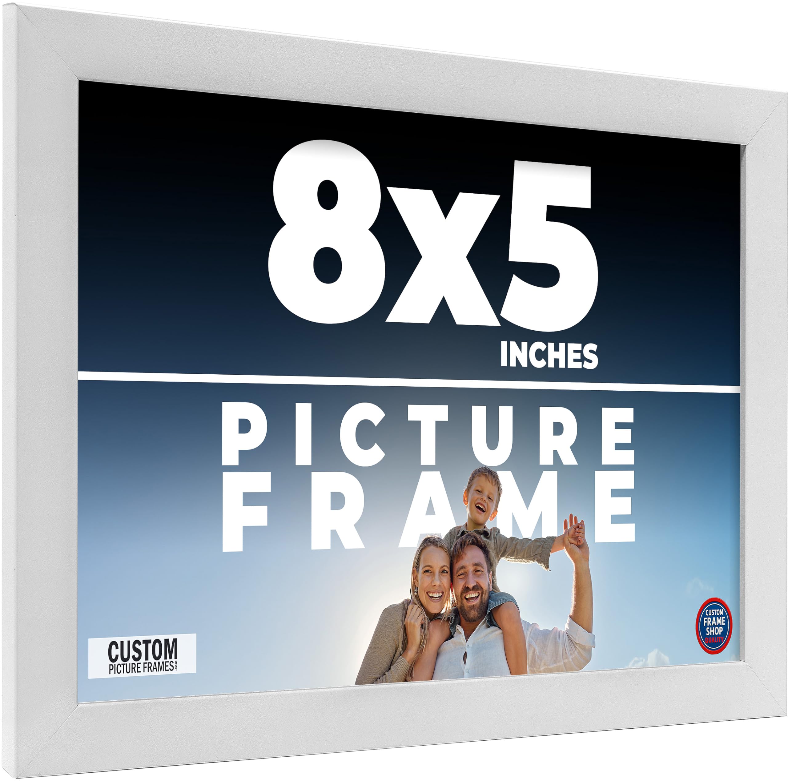 8x5 in Frame White Real Wood Picture Frame Width 0.75 Inches